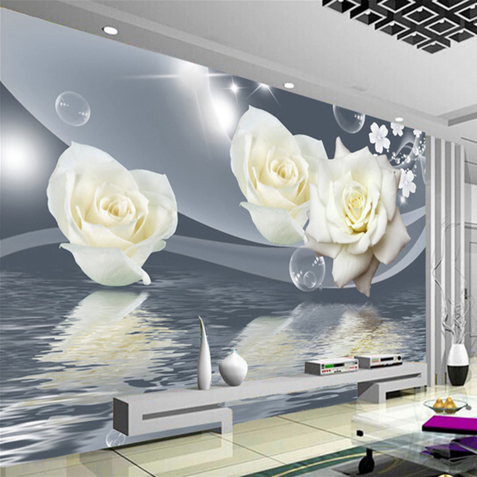 XcstdjxCustom 3D Wall Mural Wallpaper Painting Wall Decor Art Modern Living Room Bedroom TV Background Photo Wall Paper Rose Flower