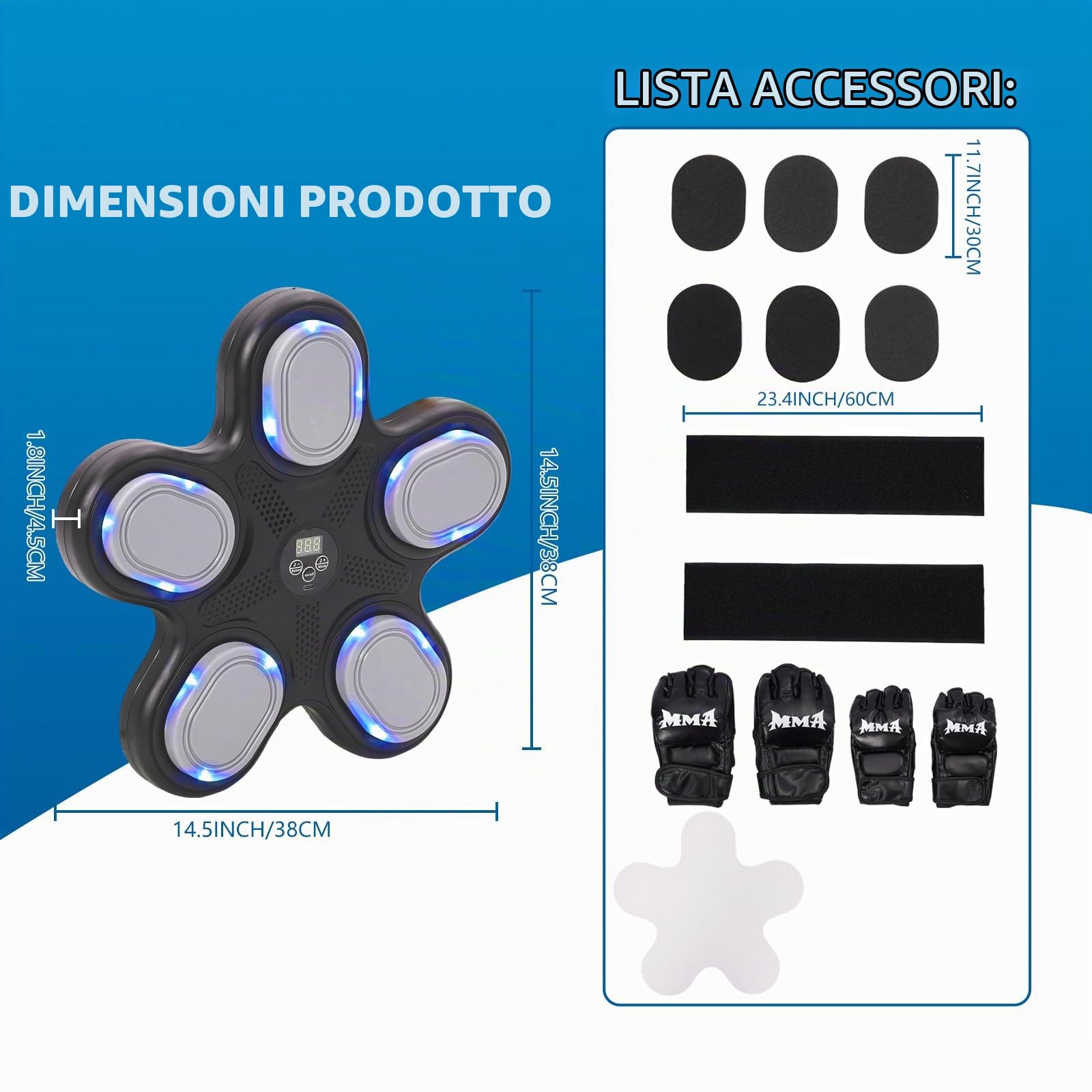 Ark miido Music Boxing Machine, Music Boxing Machine Bluetooth con Guanti da Boxe, per Bambini e Adulti, 9 modalità di velocità con Musica, Boxe per La Casa