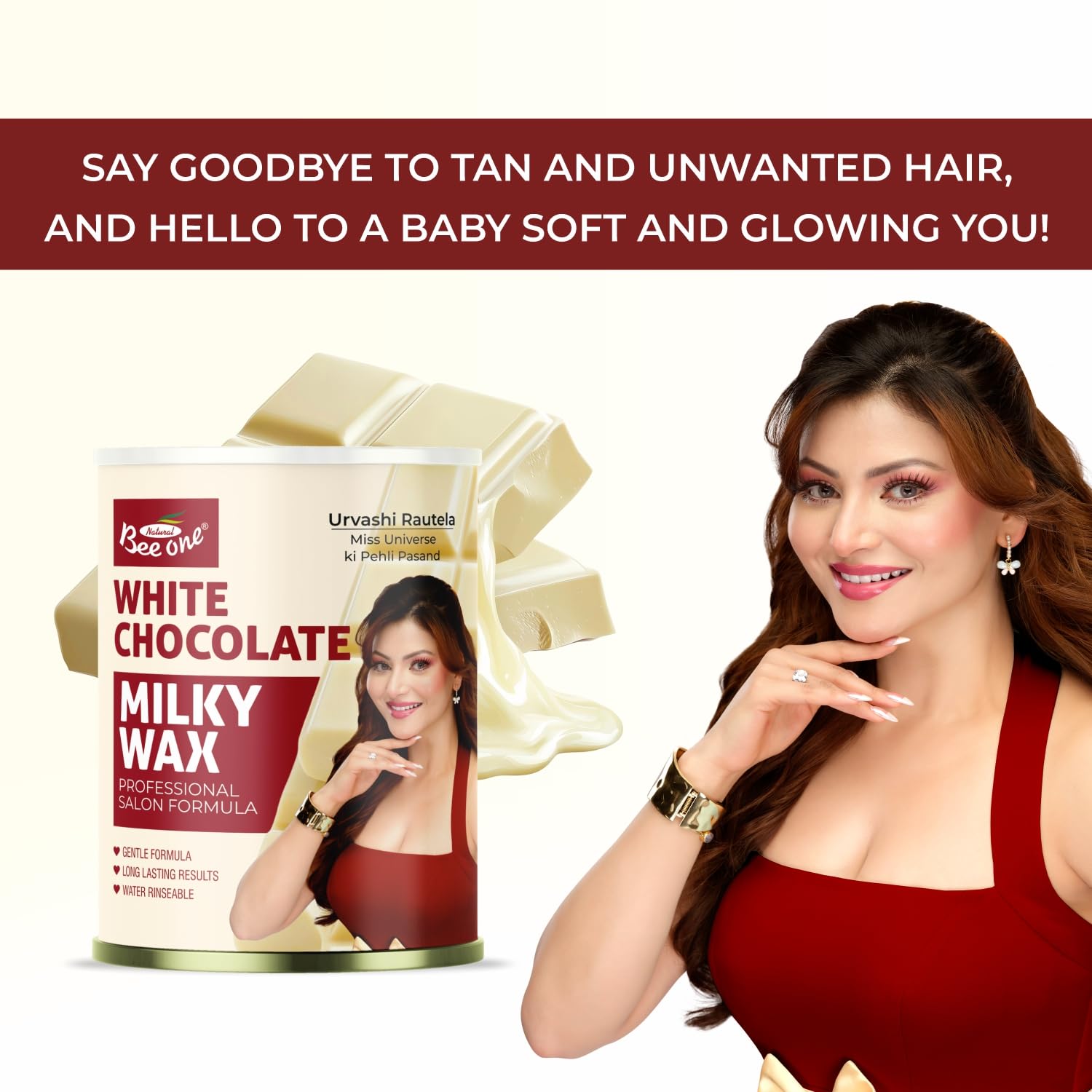 Bee One White Chocolate Milky Wax, 700ml, Unisex, Painless Hair Removal for Face,Upper Lips, Arms, Legs, Bikini Line & Full Body, Moisturizes, Prevents Redness, Leaves Skin Baby Soft & Glowing 3