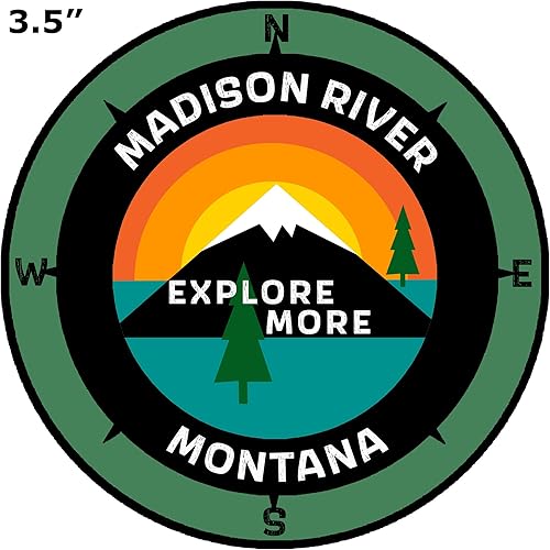Miniatura 5 de Madison River, Montana - Explore More - Calcomanía para ventana de coche y camión de 3.5 pulgadas