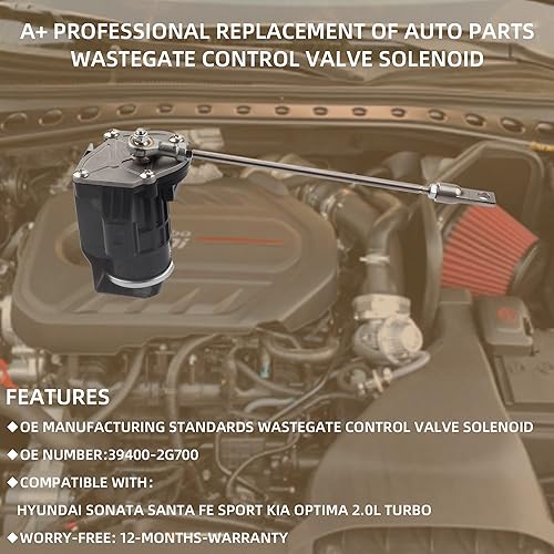 Miniatura 2 de Dasbecan Wastegate Solenoide de válvula de control compatible con Hyundai Sonata 2.0L Turbo 2011-2014 Hyundai Santa Fe Sport 2.0L Turbo 2013-2016