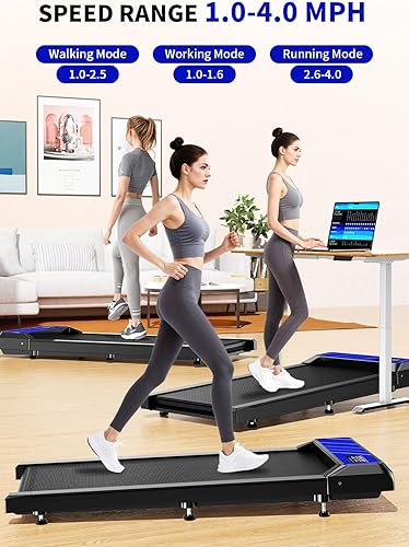 Miniatura 4 de Cinta de correr para caminar con inclinación, cinta de correr portátil debajo del escritorio para oficina en casa, máquina de caminar compacta