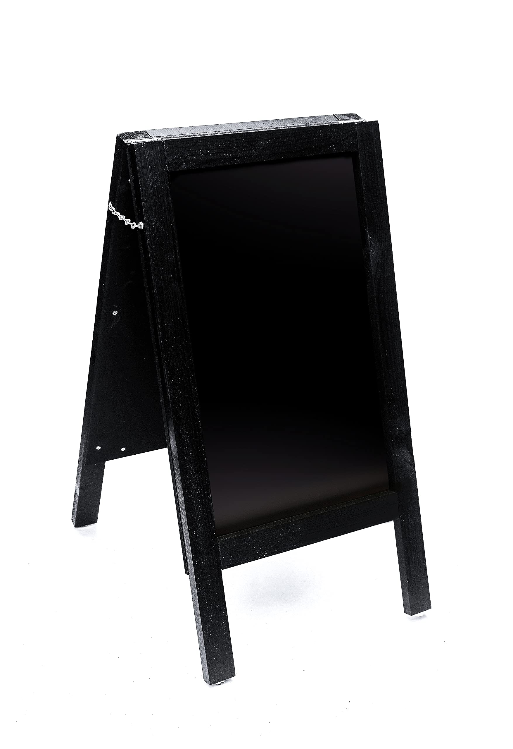 Heavy Duty Black A Frame Chalkboard/Blackboard. Fitted with Tough Melamine™ Hard Plastic, Non Porous Panels - Easy to Clean. 80cm x 40cm for Chalk Markers and Chalk. Double Sided Sign.