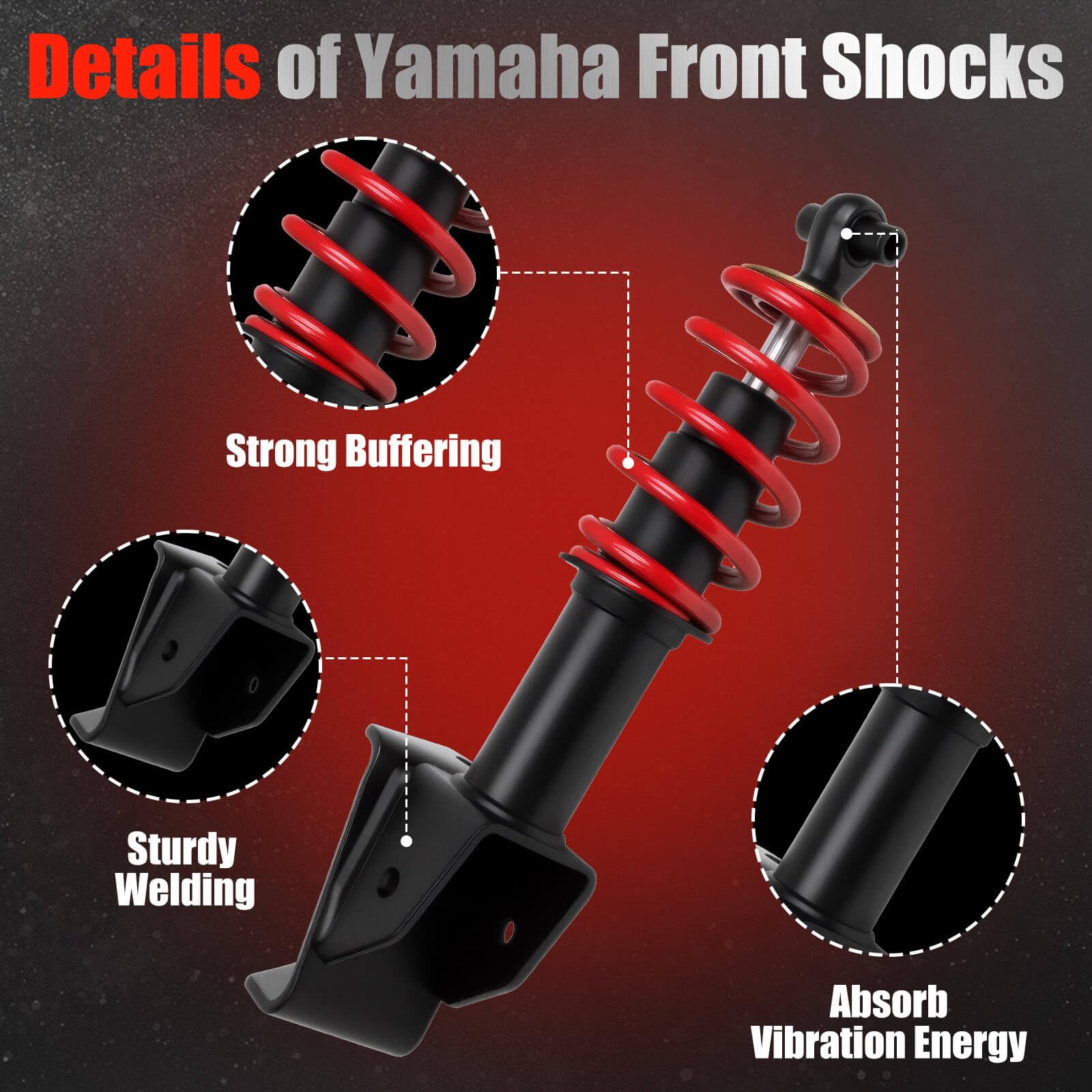Yamaha Golf Cart Ammortizzatori Anteriori per Yamaha G29 Drive Passeggero e Lato Conducente OEM JW2-F3390-00-00 JW2-F3350-00 (rosso)