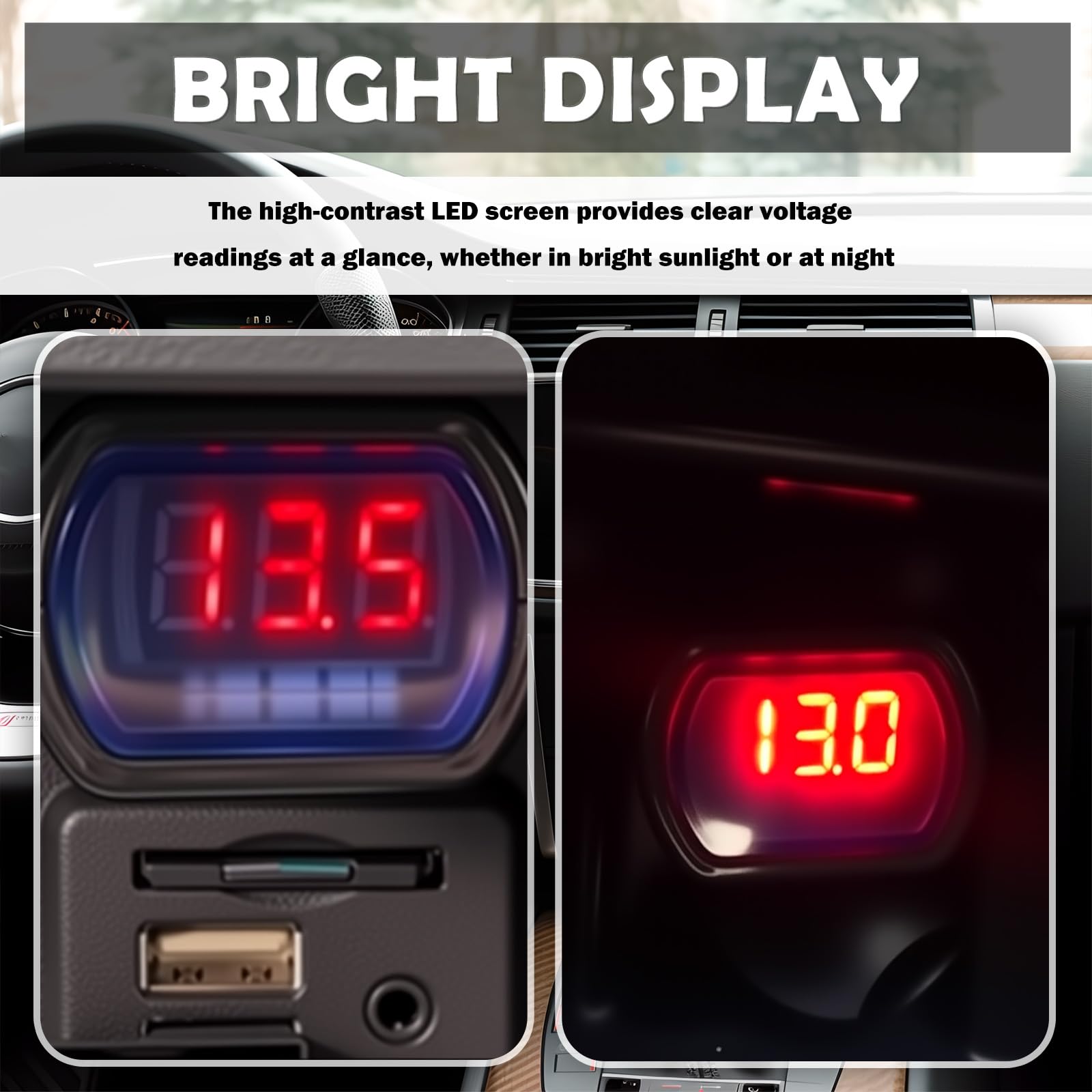 Amazon.com: 12V Cigarette Lighter Voltage Meter,Car Battery Voltage Meter  with LED Digital Display for Monitoring Voltages Status,Plug & Play Cigarette  Lighter Voltmeter Car Accessories : Automotive