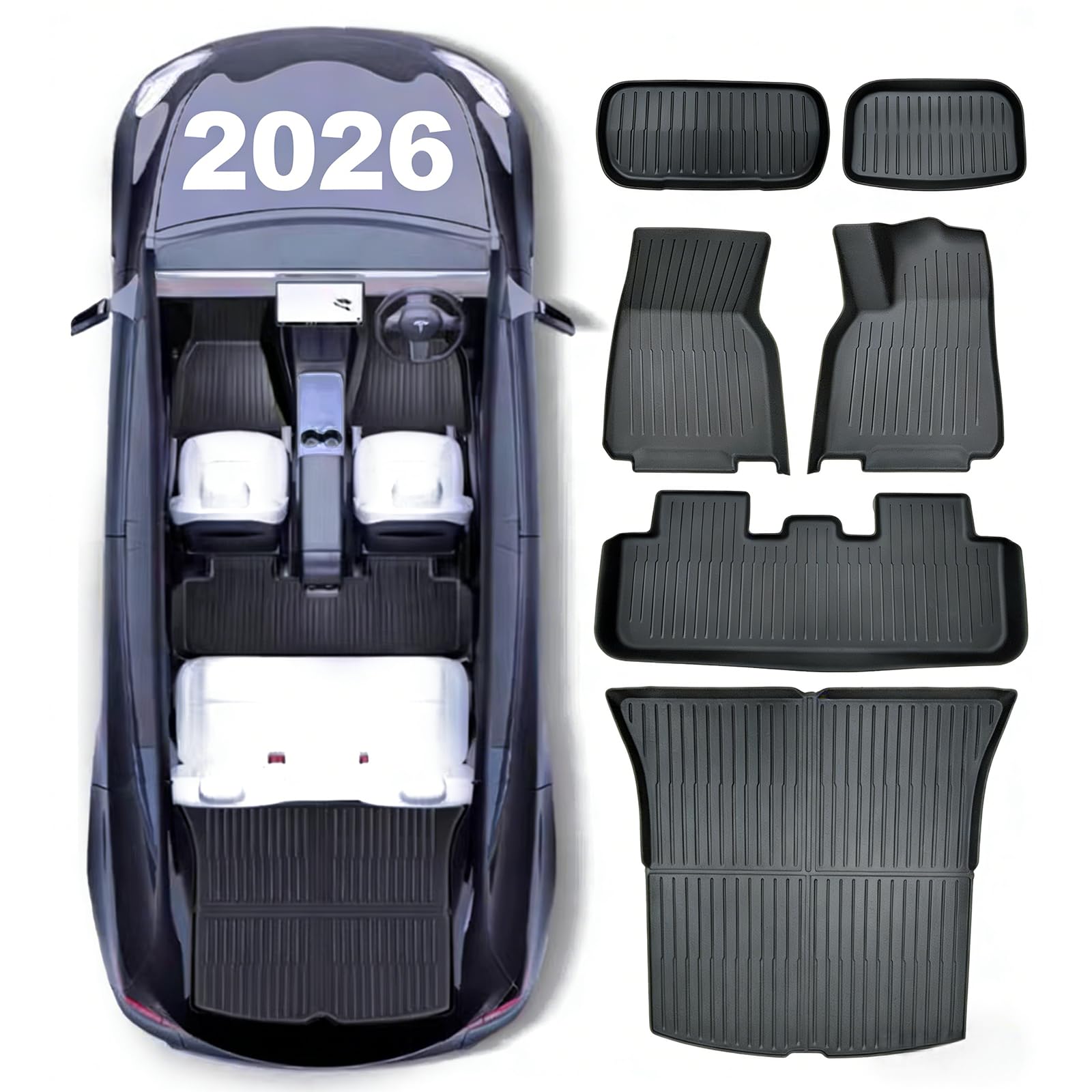 Amazon | CHIYLE フルセット フロアマット for 新型 Tesla Model Y