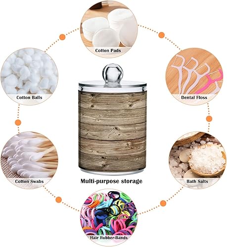 Miniatura 3 de Spring Sunflowers - Dispensador de soporte para Qtip retro, paquete de 2 tarros de plástico transparente con tapas, organizador de almacenamiento de