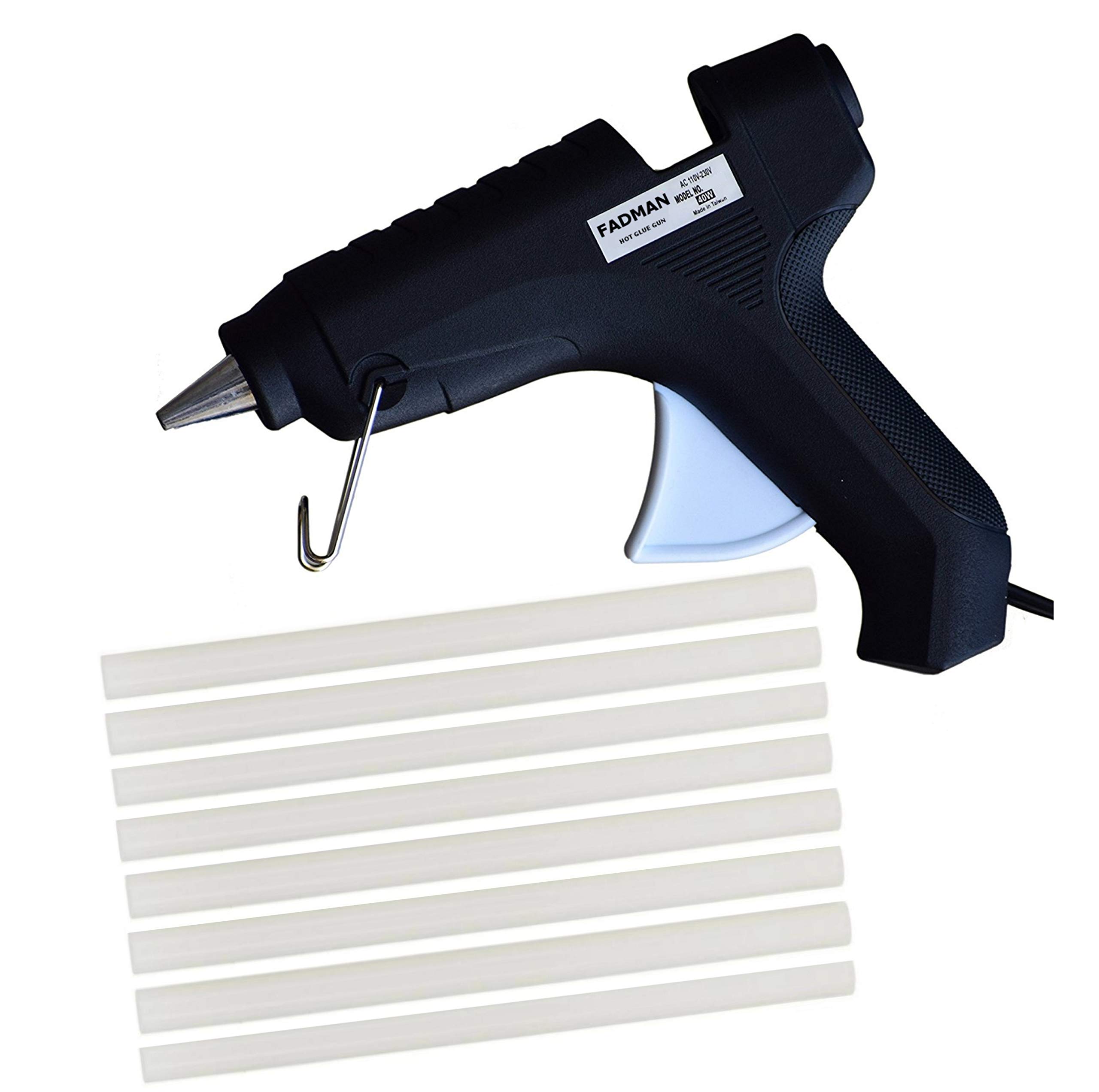 FADMAN BLACK 40 WATT HOT MELT GLUE GUN WITH 8 ADHESIVE HOT GLUE STICKS