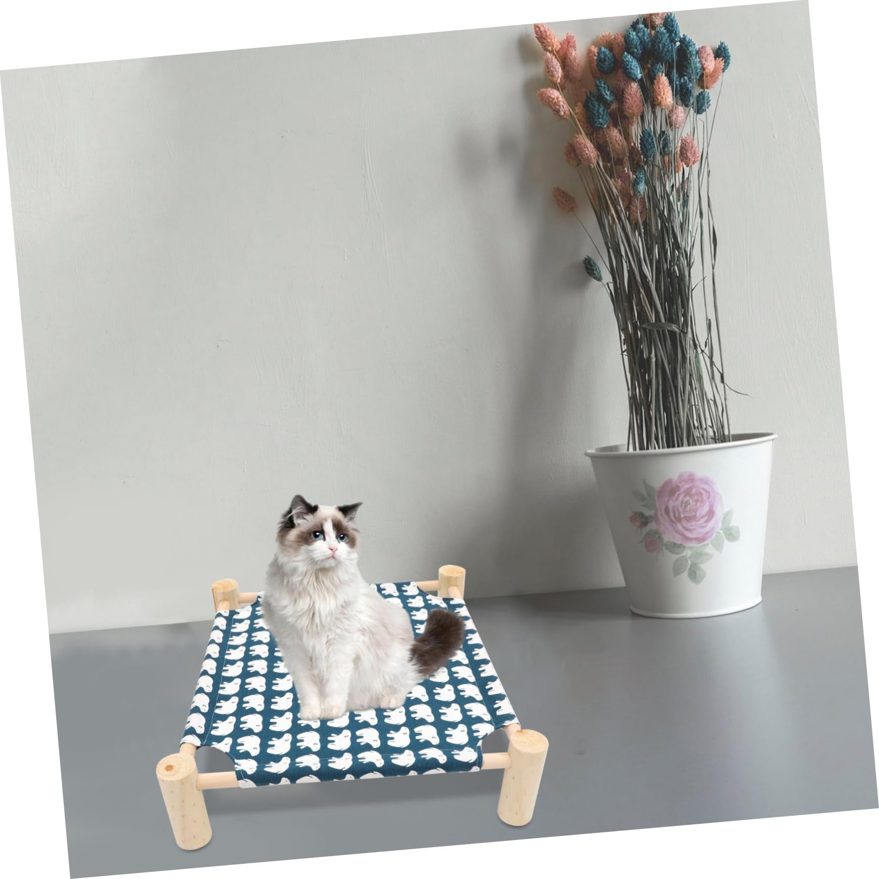 Chat Surélevé Hammock Amovible Rafraîchissant pour Petits pour Intérieur Extérieur