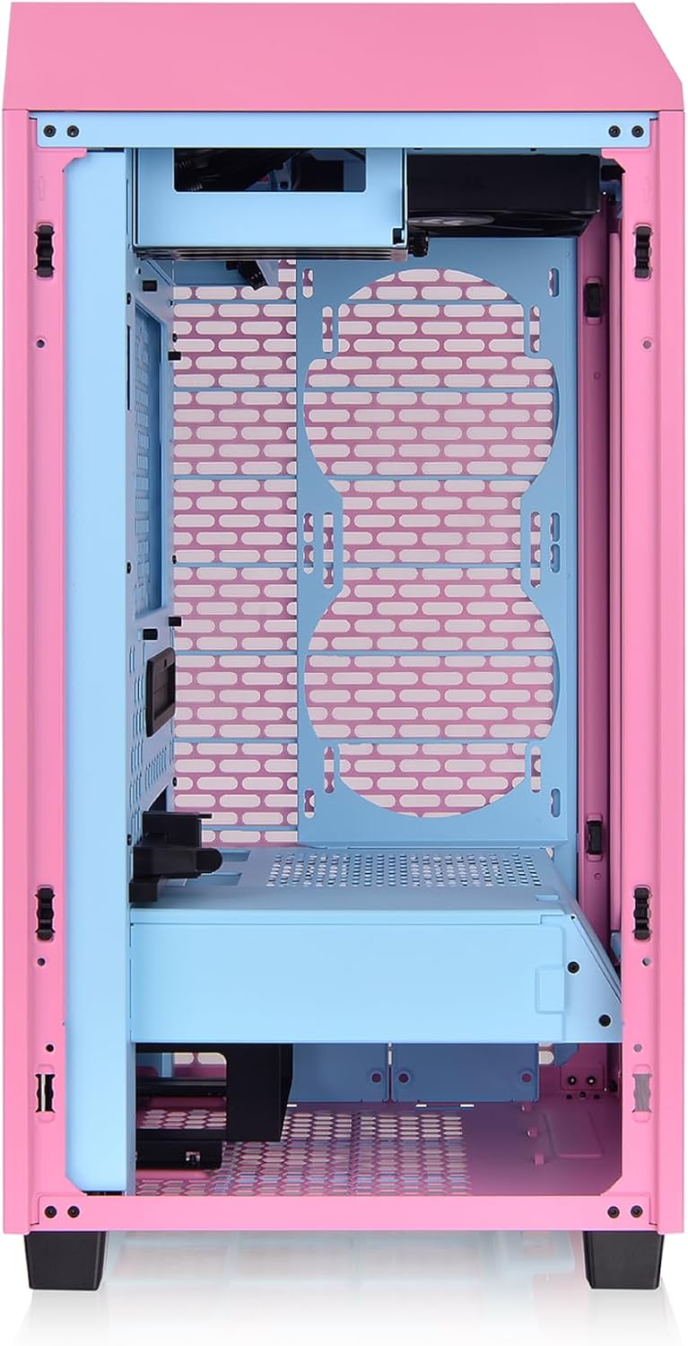 Thermaltake Tower 200 Mini-ITX Computer Case; 2x140mm Pre-Installed CT140 Fans; Supports GPU Length Up to 380mm; CA-1X9-00SAWN-00; Bubble Pink; 3 Year Warranty - 5