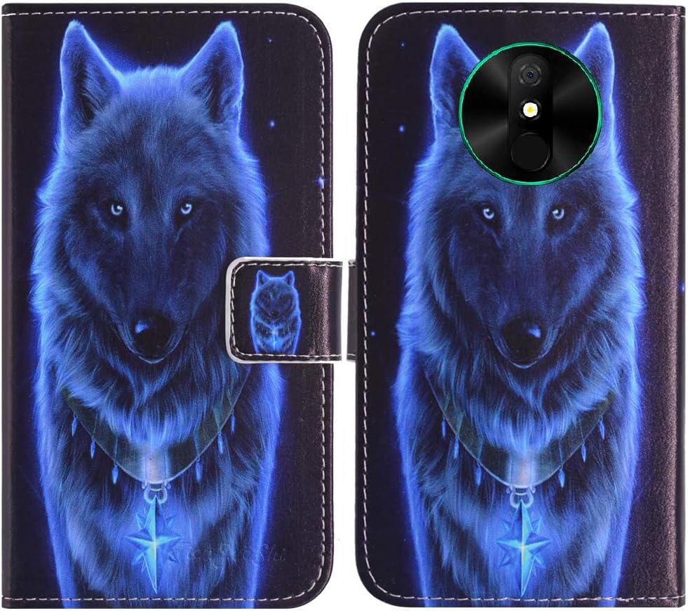 TienJueShi Wolf Fashion Style Book Stand Flip PU Leather Magnet Card Slot Protector Phone Case for BLU C6L 2020 5.7 inch Cover Etui Wallet