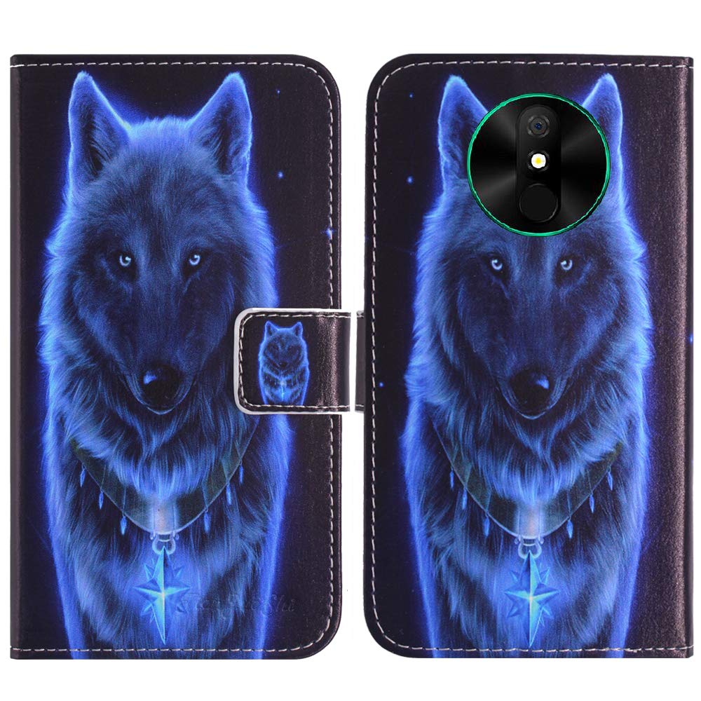 TienJueShi Wolf Fashion Style Book Stand Flip PU Leather Magnet Card Slot Protector Phone Case for BLU C6L 2020 5.7 inch Cover Etui Wallet