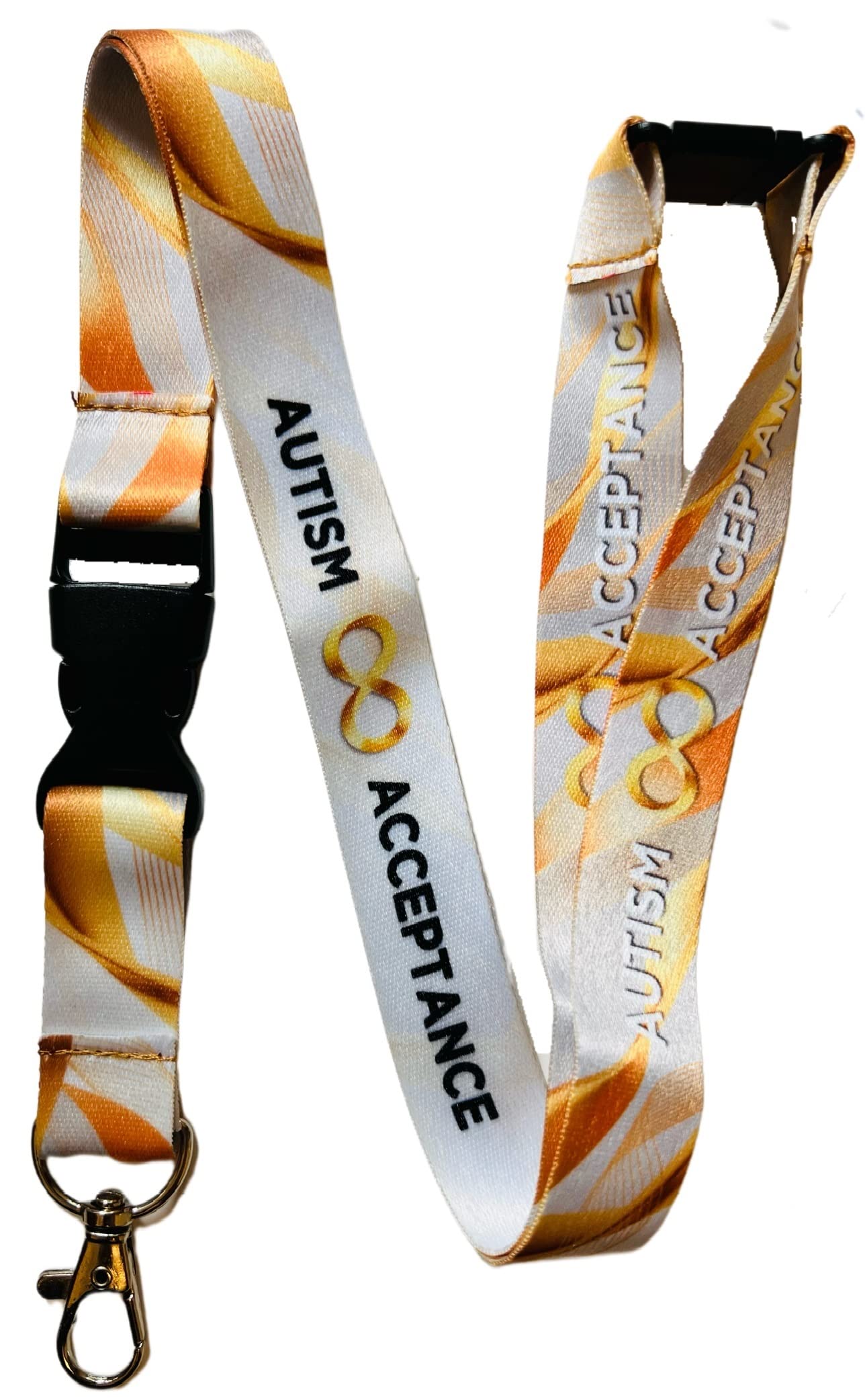 PAC Supplies Global Autism Acceptance Lanyard - Gold Infinity