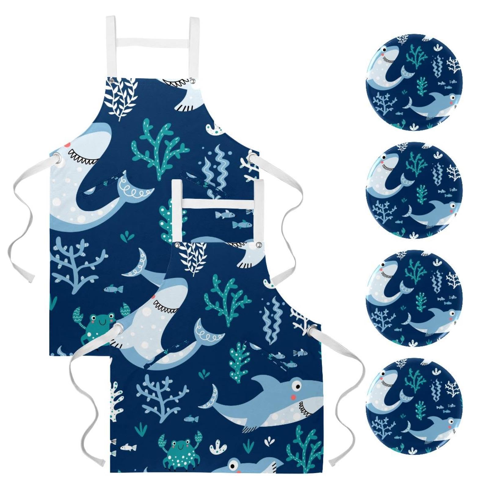 Tablier de cuisine réglable avec 4 broches pour le restaurant - 7