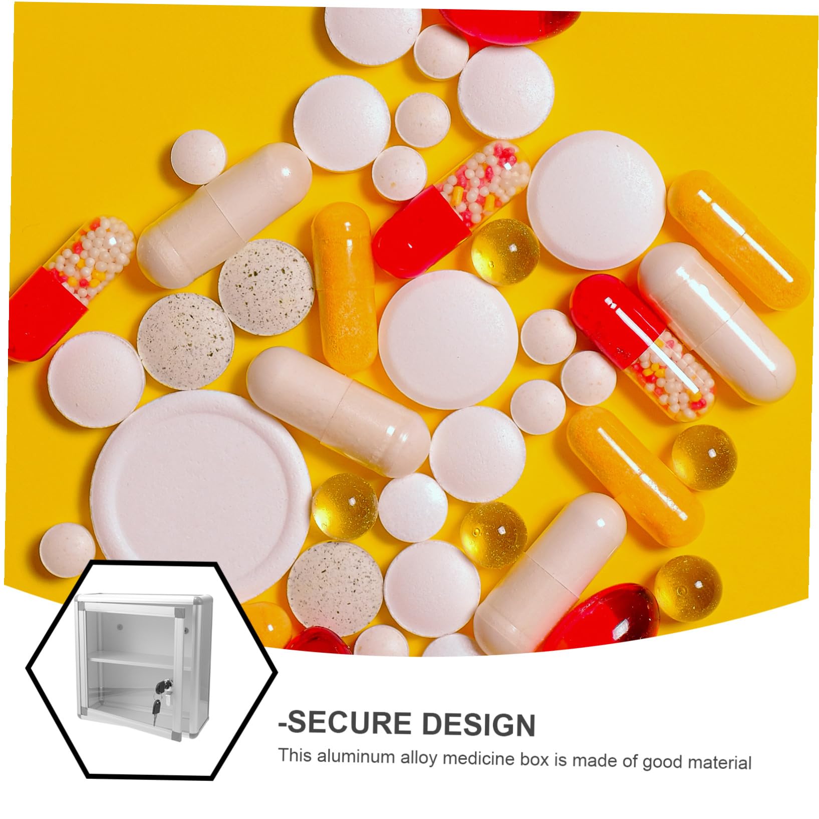 Botiquín de Primeros Auxilios Diseño Compacto y Resistente Cerradura de Aleación de Aluminio, Caja Multifuncional de Almacenamiento Seguro para Oficina y Hogar