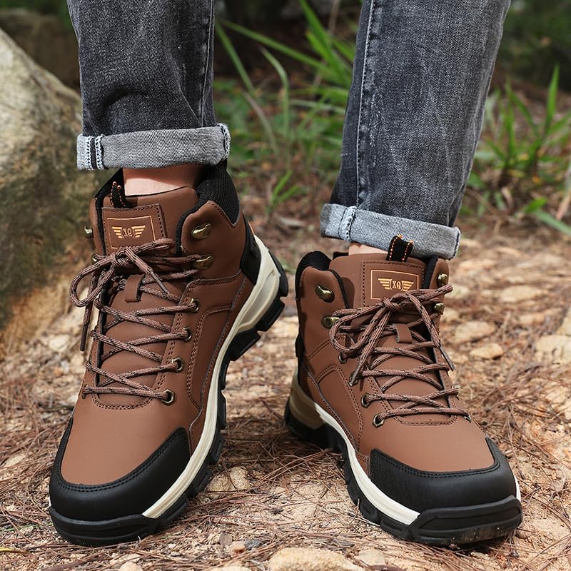 New Men's Boots Fashion Outdoor Hiking Boots Waterproof Leather Men's Work Boot Non-slip Men Desert Ankle Boot Sneakers