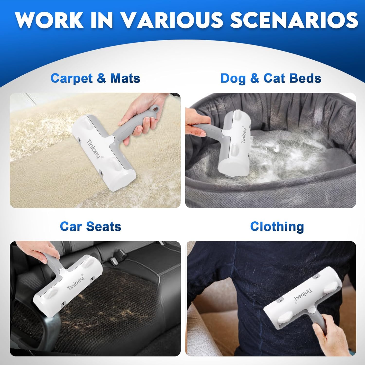 Pet Hair Removal Tool- Pet Hair Remover and Reusable Lint Roller- Dog Hair Remover and Cat Hair Remover for Furniture/Couch- 2024 Upgraded Fur Removal Tool