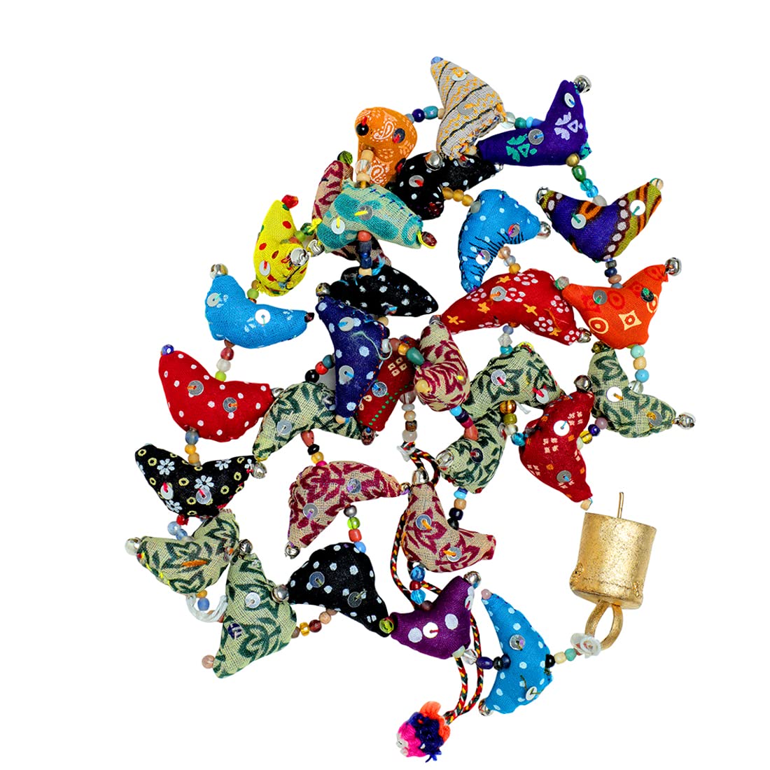 Decorative Door Hanging 30 Fabric Birds Tota String with Bell Festival Indian Traditional Decoration for home Wall Bedroom Office room home Décor New year Gifting Ideas (Size:-48"/ 4 Feet) - Image 4
