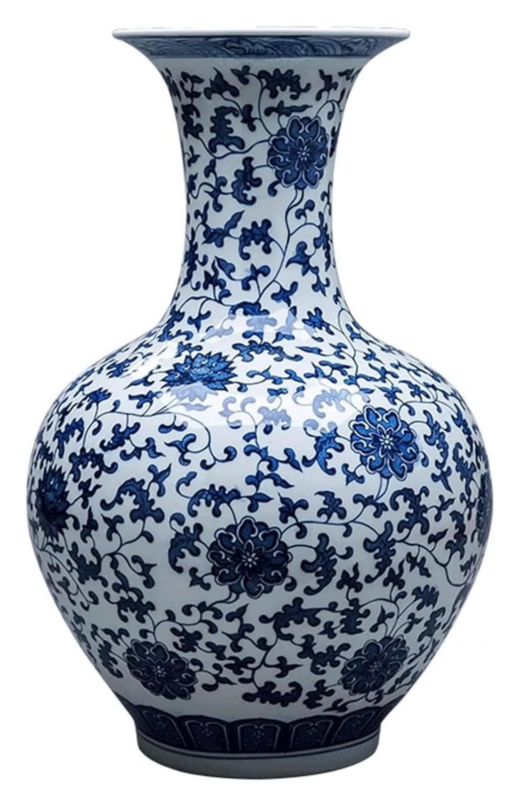 asdchZen Vase Vase Flower Vase Ceramic Vase 22 Inch Large Blue And White Porcelain Flower Vase Chinese Retro Hand-Painted Rough Pottery Vases Bedroom Living Room Decor Ornament Vases D,Grey Wolf