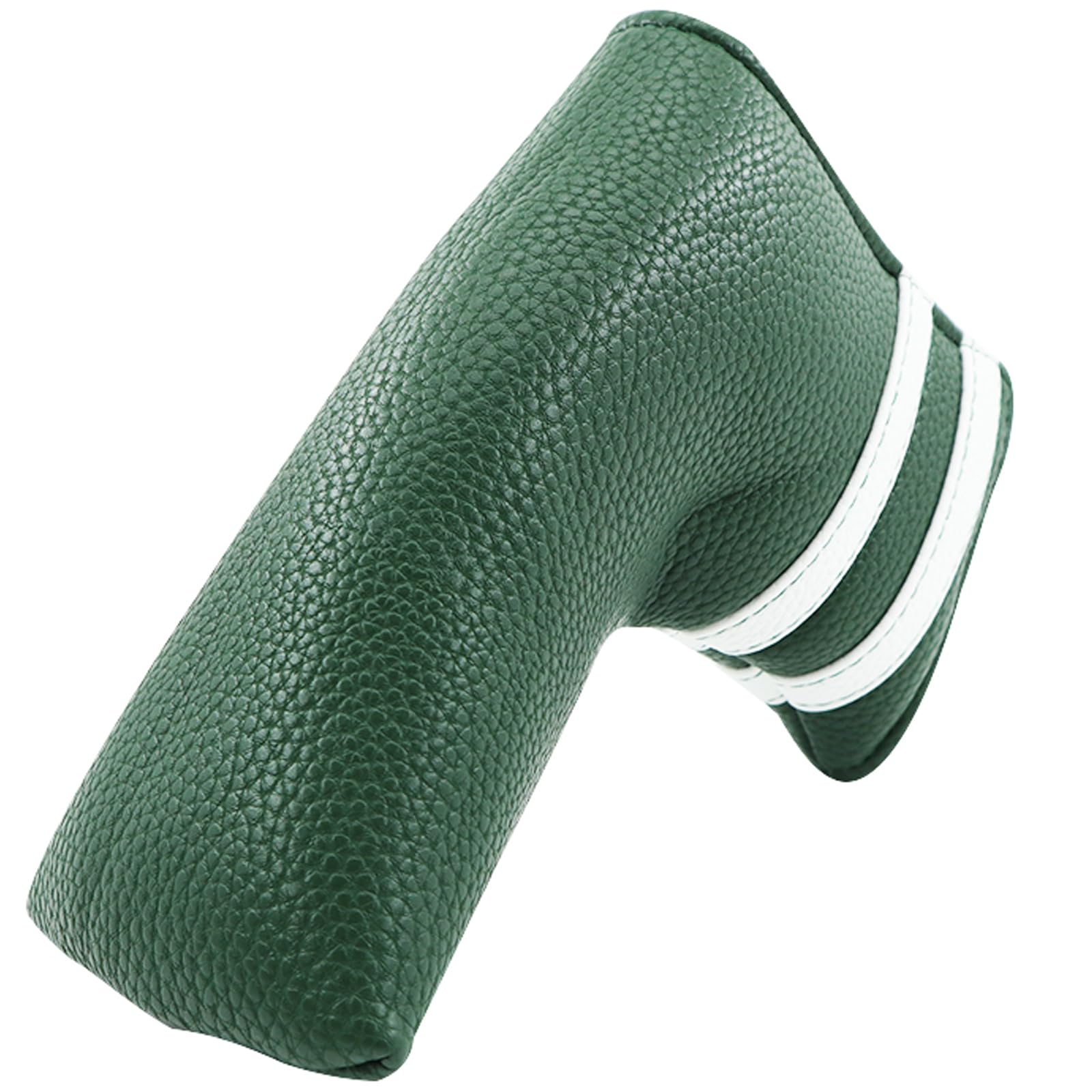 Kimpengofu Vintage Golf Club Head Covers Classic Stripes Blade Putter Cover Magnetic Closure Synthetic PU Leather Headcover (Green Blade)