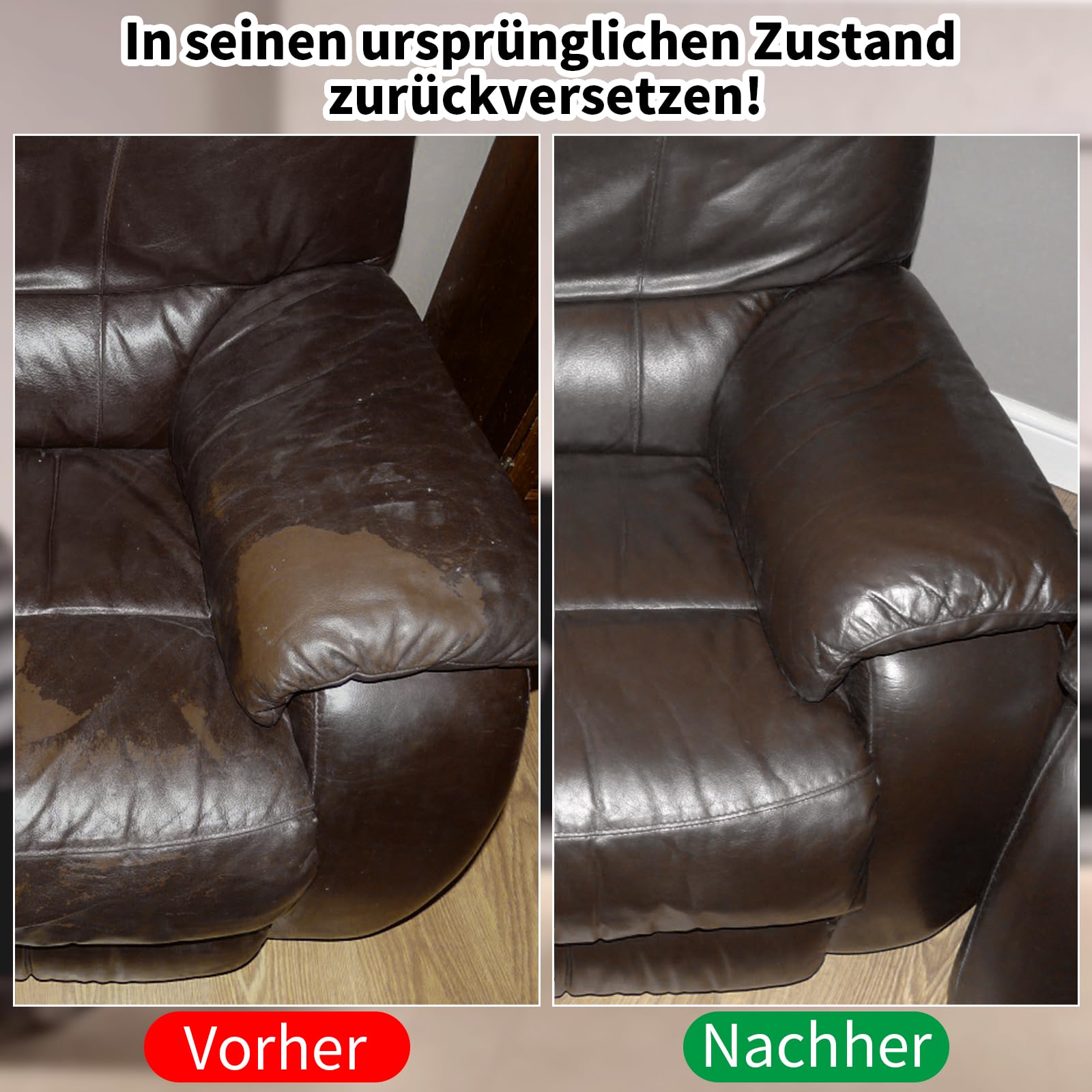 240g Lederpflege Auto mit Lederfett(100ml),Leder Reparatur Set Dunkelbraun,Flüssigleder,Lederfarbe,Kunstleder Reparaturset zum Reparieren von Sofas,Vinylmöbeln,Autositz bei Verblassen und Kratzer