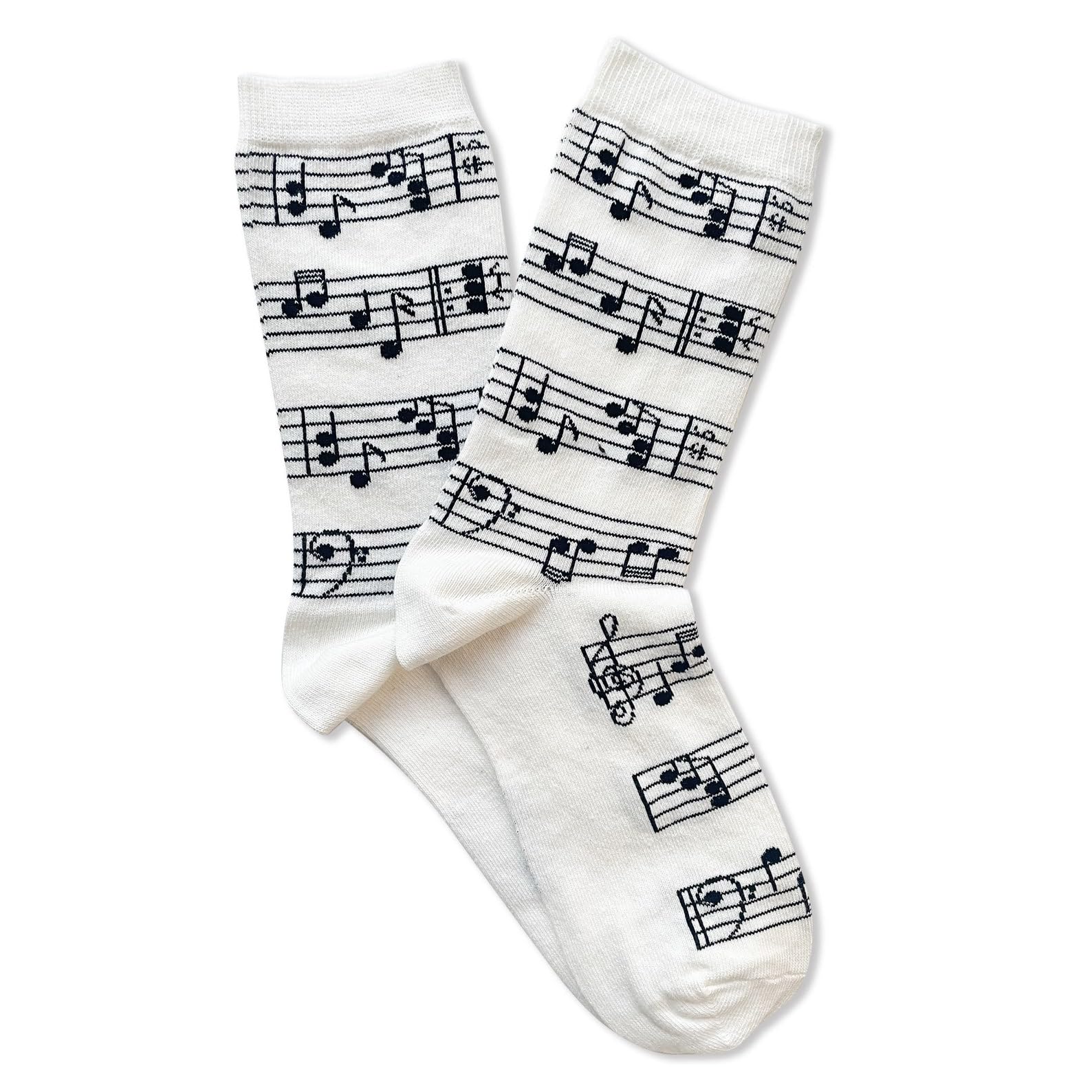 Love'em Unisex White Music Manuscript Socks, Music Notes Socks, Musician Socks, Music Teacher Socks, Singer Socks, Pianist Socks, Music Gift Socks