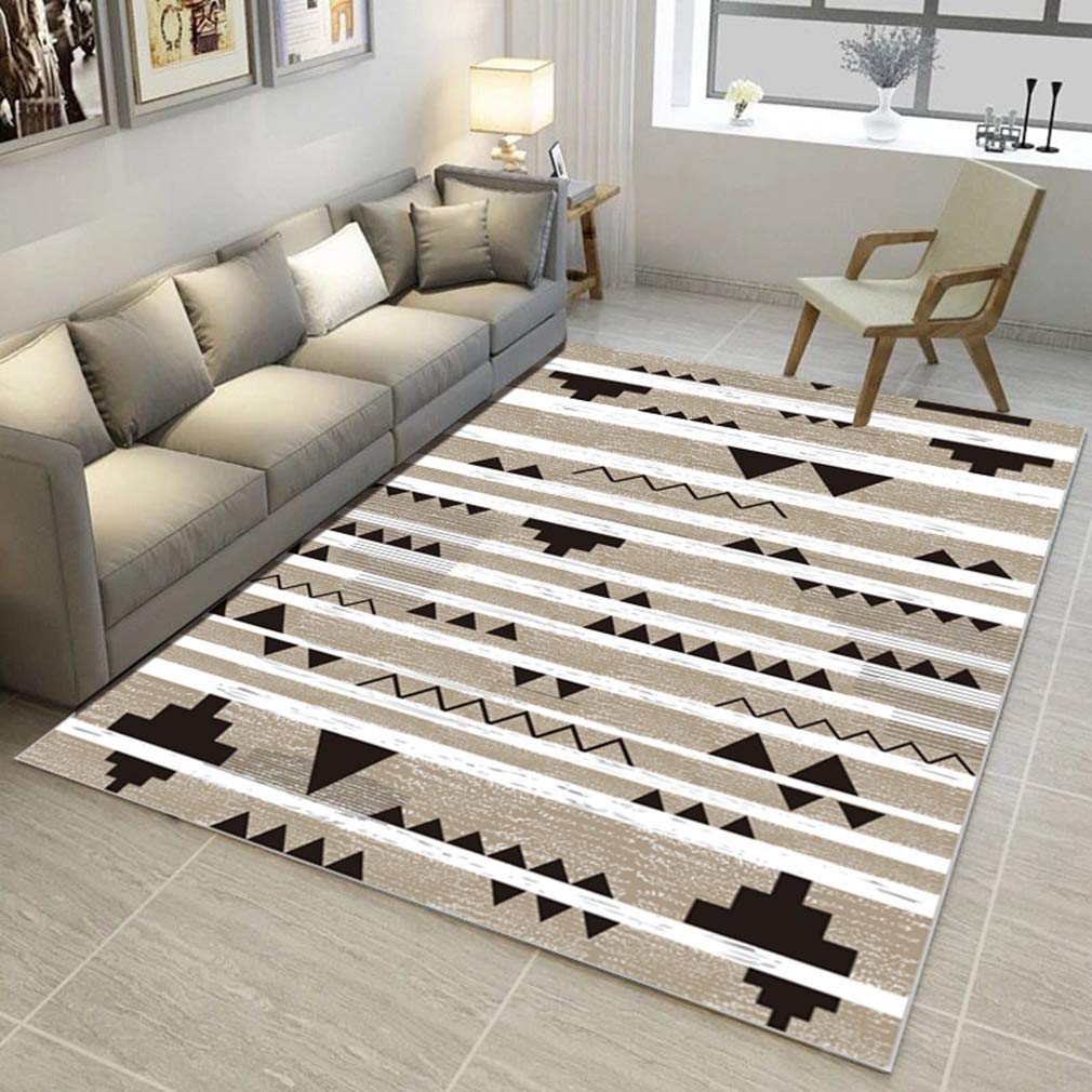 LIKETN Soft Geometric Living Room Area Rugs Rectangular Children Crawling Bedroom Rug Fleece Anti-Slip Fleece Carpets Modern Home Decor Mats Indoor Outdoor Runners Nursery Carpet 6.5' X 13'