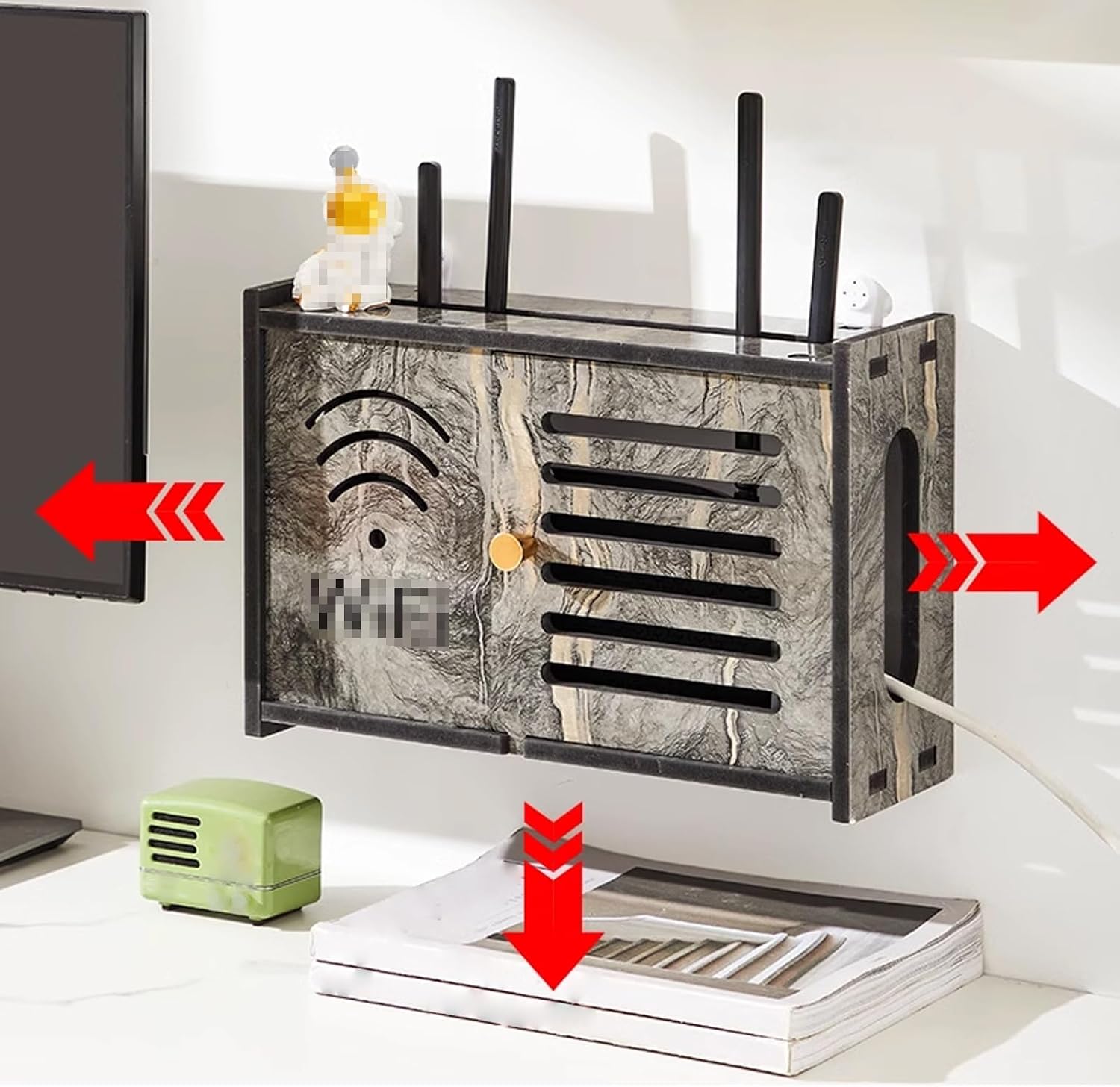 Router Wall Mount Environmentally Friendly PVC Material 10mm Thickened Board Large Capacit