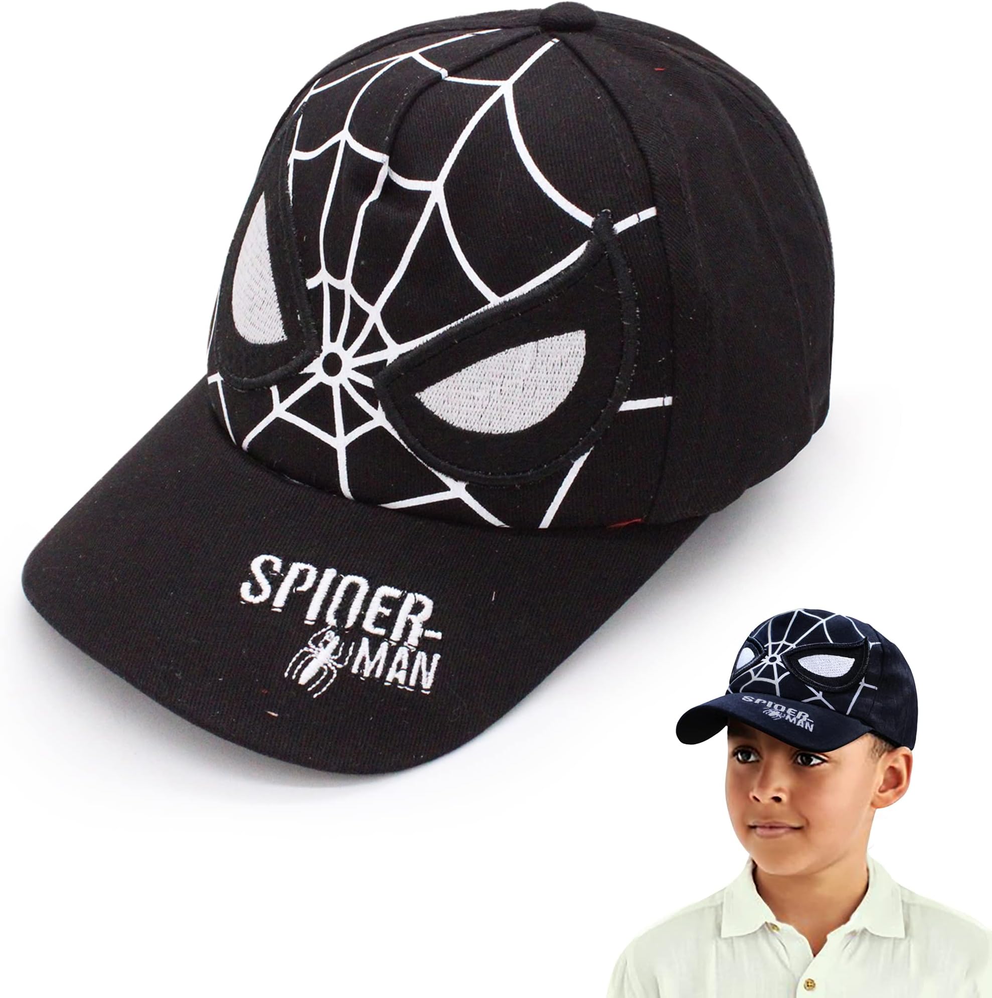 Cartoon Character Printed Little Cap for Kids, Baby Girls and Boys 3-12 Years, Eyes Black, 4 Years-5 Years