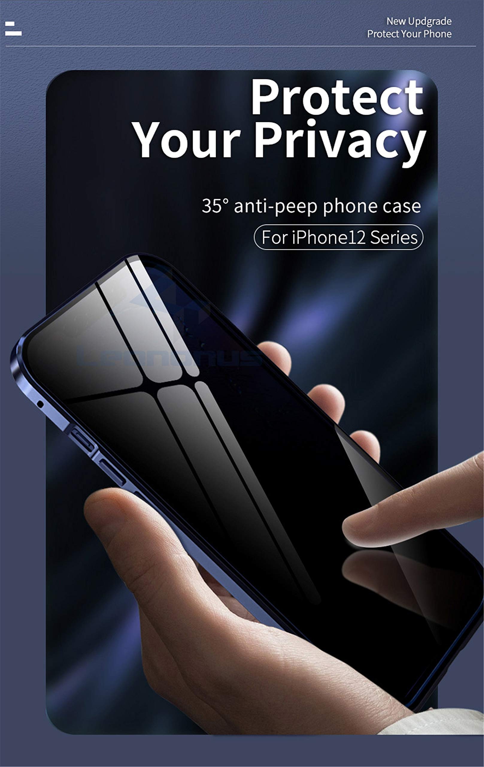 Custodia Magnetica Con Vetro Temperato Per IPhone 15 Pro Max - Blu - Foto 6