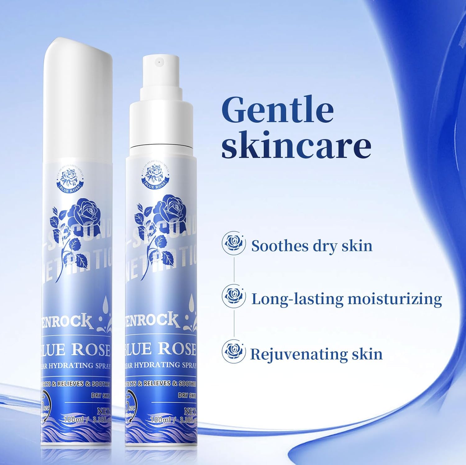 Venrock Blue Rose Water Spray for Face, 3.4 fl oz Organic Face Mist with Damask Rose, All Skin Types for Instant Hydration & Soothing, 5-Second Penetration Formula, Made Without Dyes or Alcohol, Vegan - Image 6