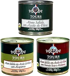 Atum em Lata Sólido Tours em Azeite, Tomate Seco e Alcaparras - 3 Un. - 255g cada
