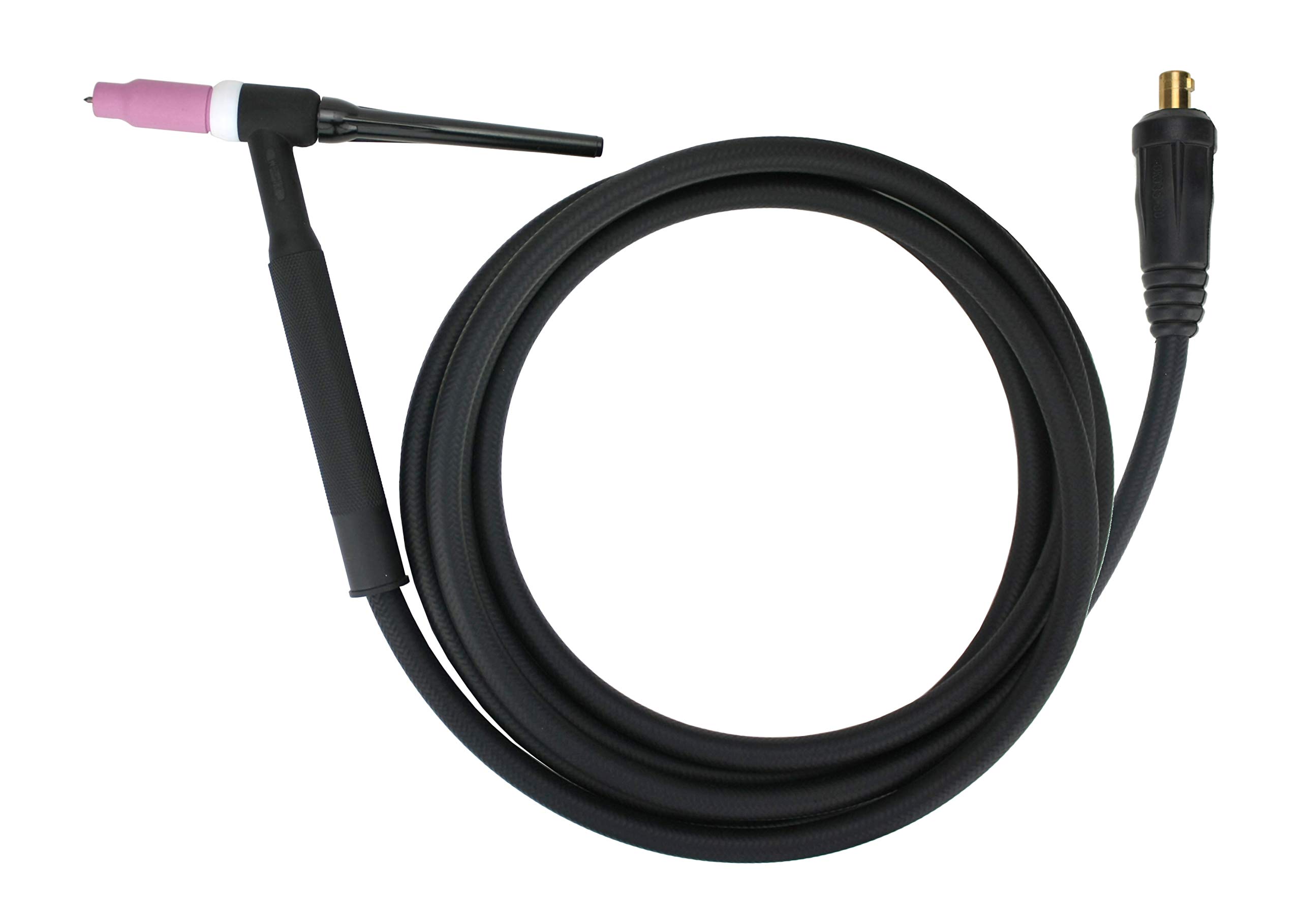 17F Series - 150 Amp - Air Cooled - Flexible Head TIG Torch - 25 feet 1-Piece Cable - INLINE Gas Dinse 35-70 Connector - (Welders with Gas Solenoid)