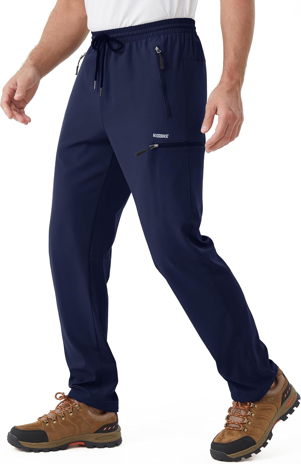 Mens Stretch Hiking Pants Cargo Quick Dry Lightweight Water Resistant Outdoor Fishing Pants Adjustable Bottom Pockets