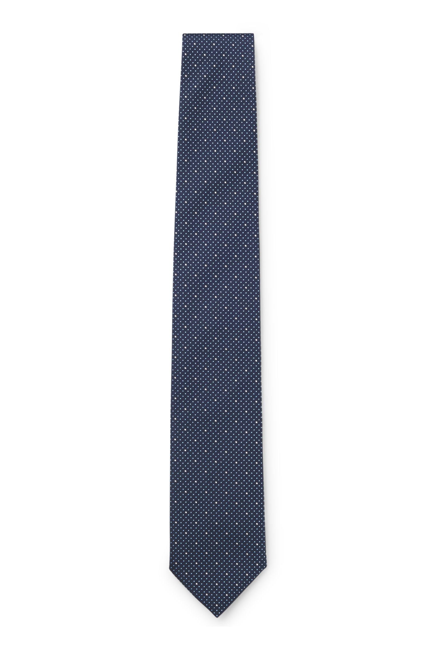 BOSS Herren H-TIE CM 7.5 262 Krawatte aus Seiden-Mix mit feinem Muster Hellblau Stck