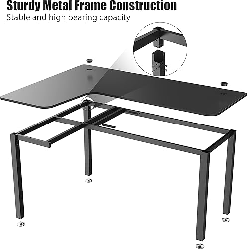 Miniatura 6 de Its_Organized Escritorio en forma de L escritorio esquinero para juegos de computadora de 60 pulgadas escritorio de estudio de estudio estación de