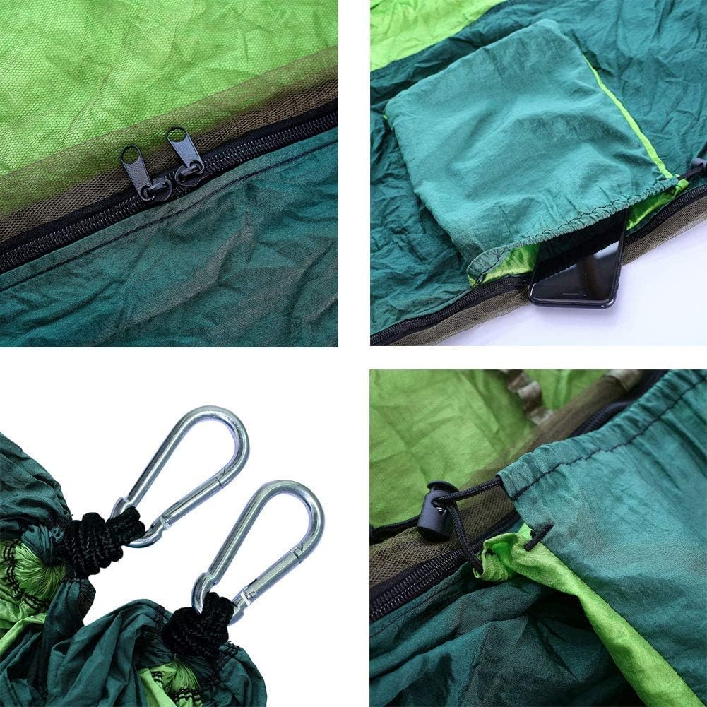 Hammock Outdoor Hammock with Mosquito Net Ultralight and Portable Supports Up to 300Kg Double Parachute Camping Hammocks with Tree Straps Outdoor Hammock