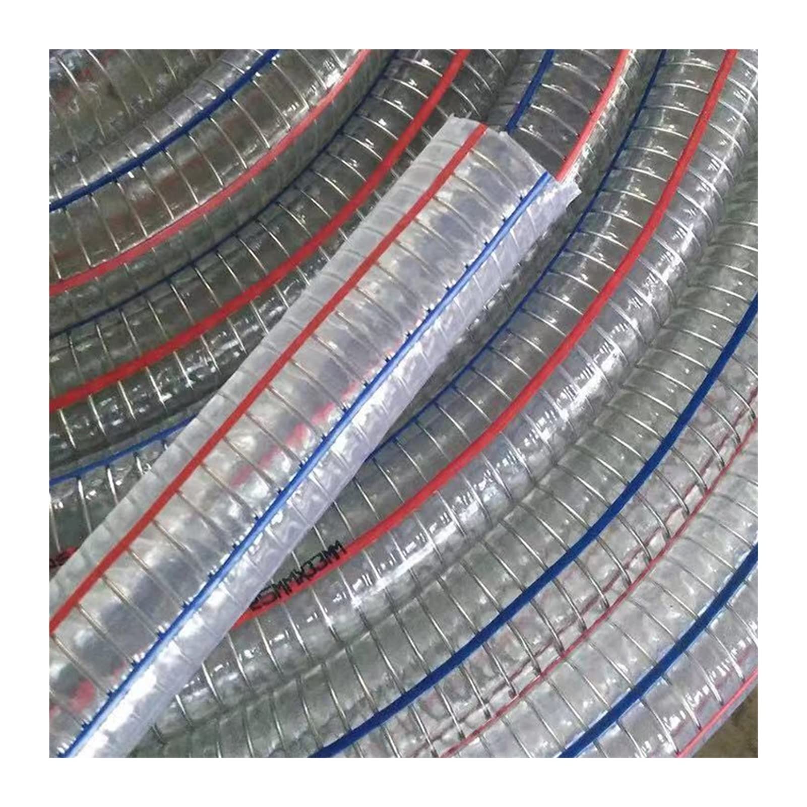 PVC. Tubo di Acciaio Trasparente Tubo Flessibile ad Alta Temperatura antigelo Resistente alle Temperature tubo16 / 19/25/32/38/40 / 45mm Tubo d'Acqua in plastica