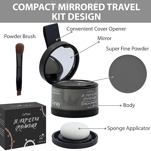 Miniatura 4 de Paquete de 2 polvos de línea capilar para mujeres y hombres, se utiliza para retoques de raíces, color de cabello, adelgazamiento y cobertura de