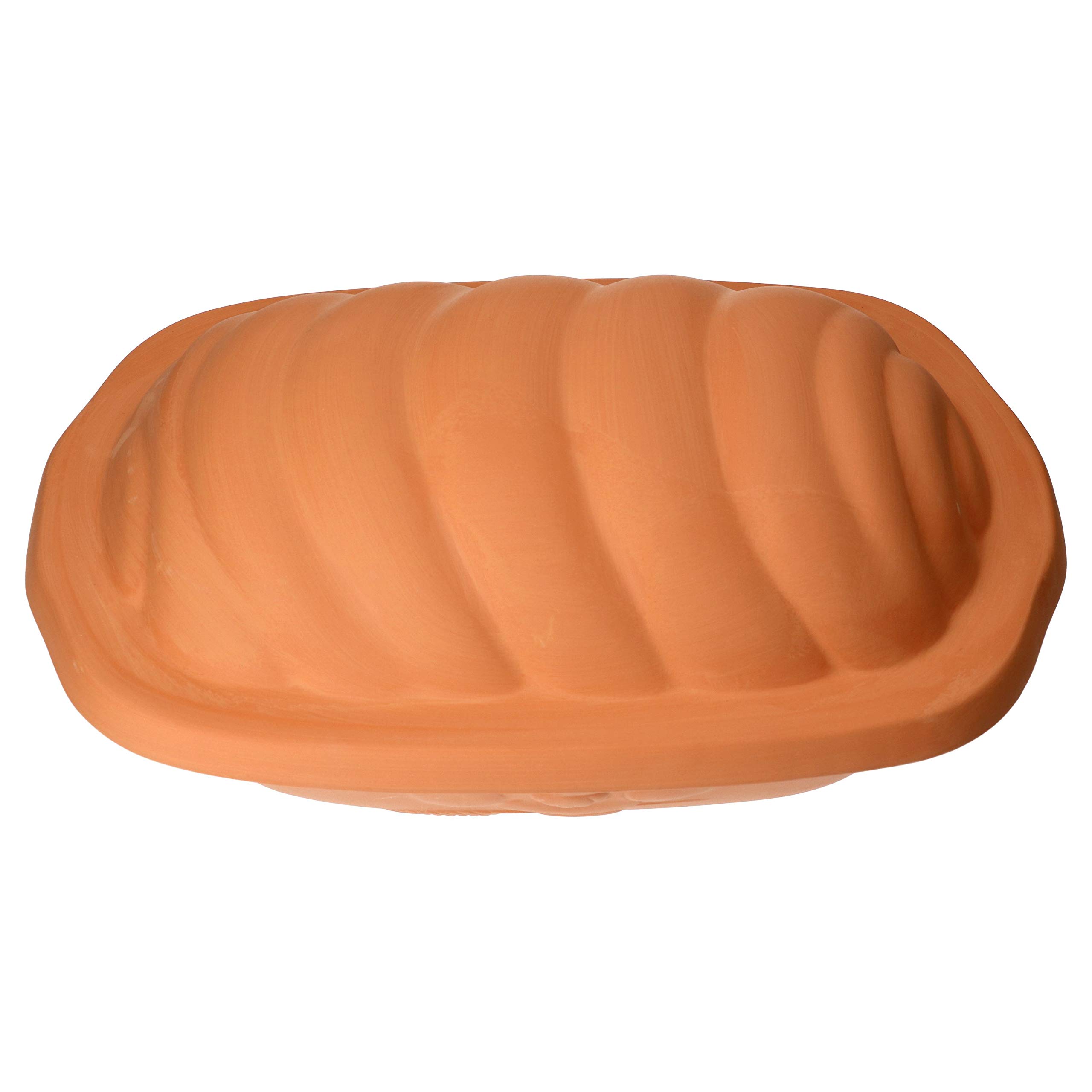 MamboCat Terrakotta-Topf Berti zur Brot-Aufbewahrung I 100% Natur Ton-Behälter mit Deckel hält Toast & Brötchen länger frisch I Ton Brotbox großer Keramik-Brotkasten unglasiert 16,5X 24,3X 36cm