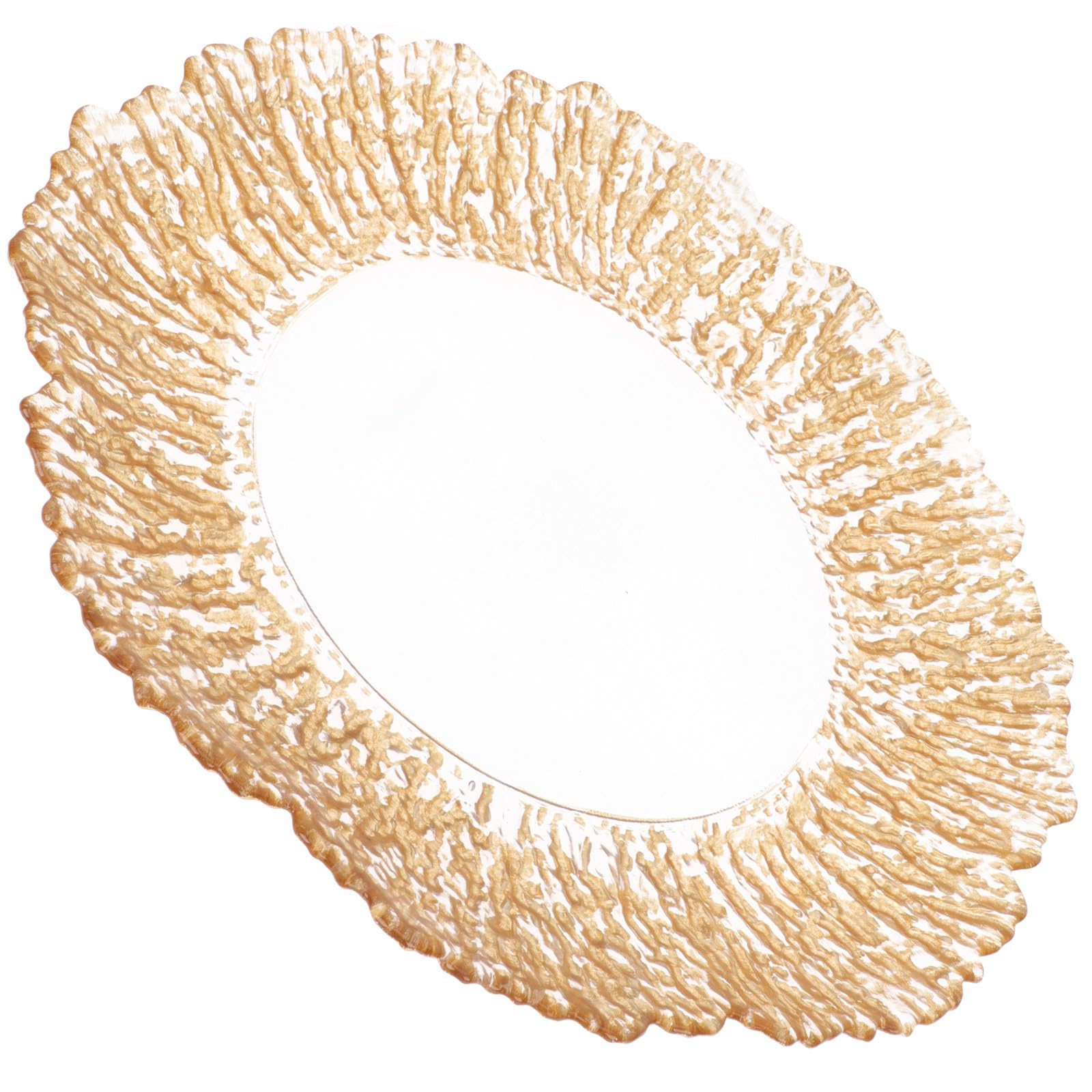 STOBAZA Bandeja Decorativa de Vidrio Dorado para Aperitivos y Dulces