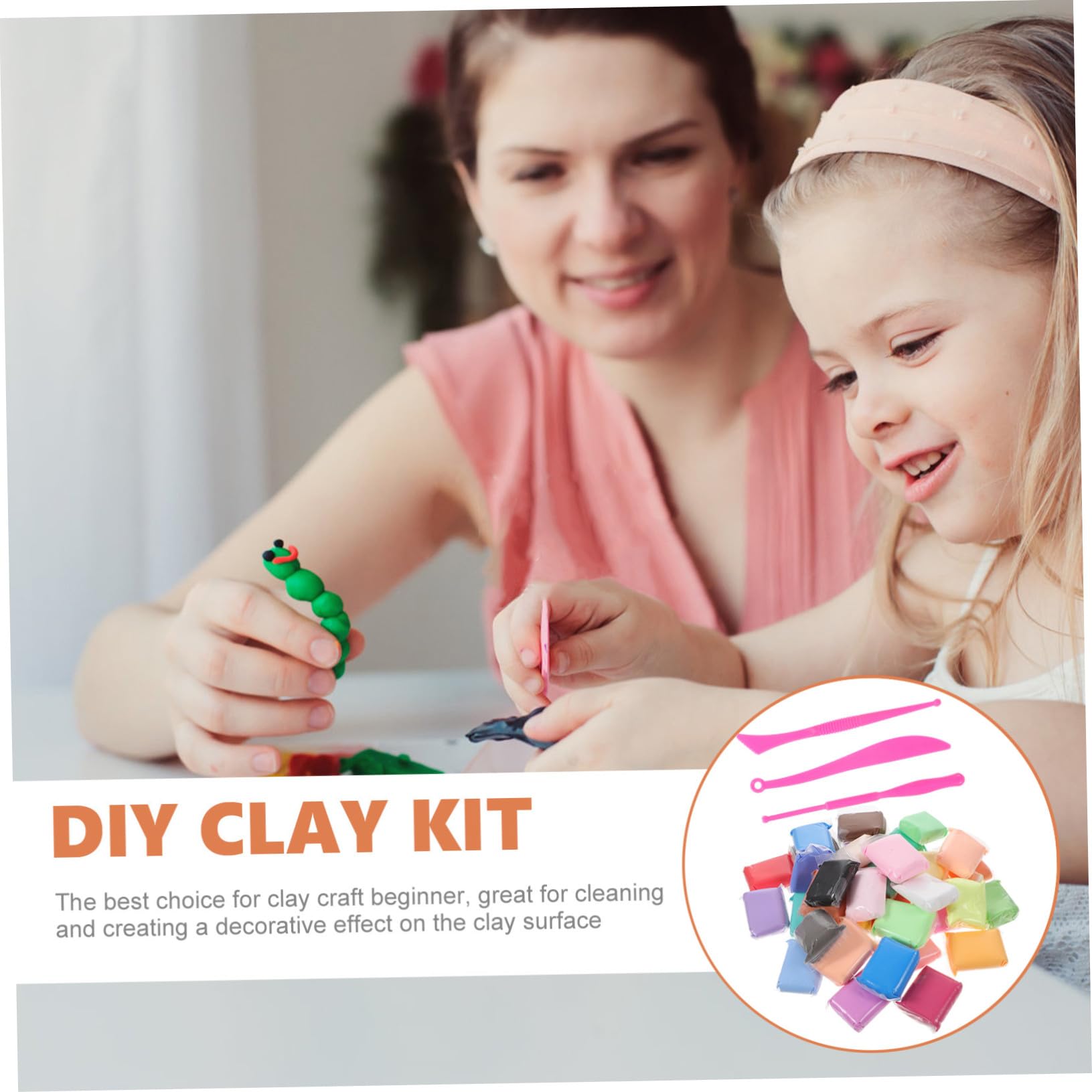 Gatuida Juego de Arcilla para Manualidades 36 Colores para Niños, Kit de Plastilina de Secado al Aire Herramientas Seguras, Accesorios para Modelar Adecuado para Aula y Hogar, Obsequio