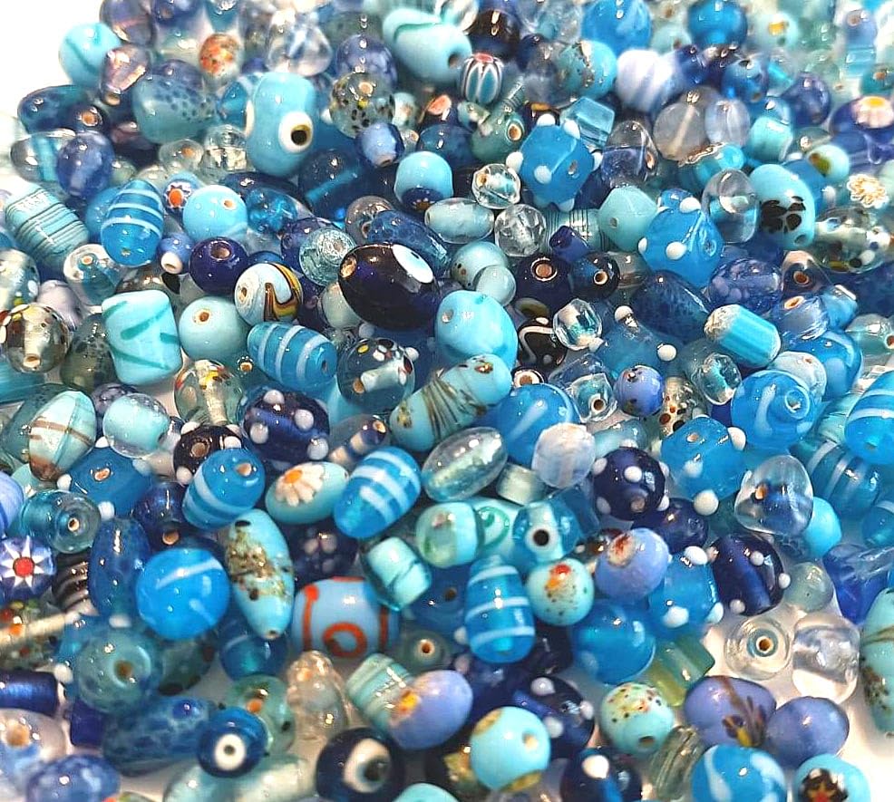 Perles en verre lampwork bleu 500g : la solution pour ne jamais manquer d'idées - 7