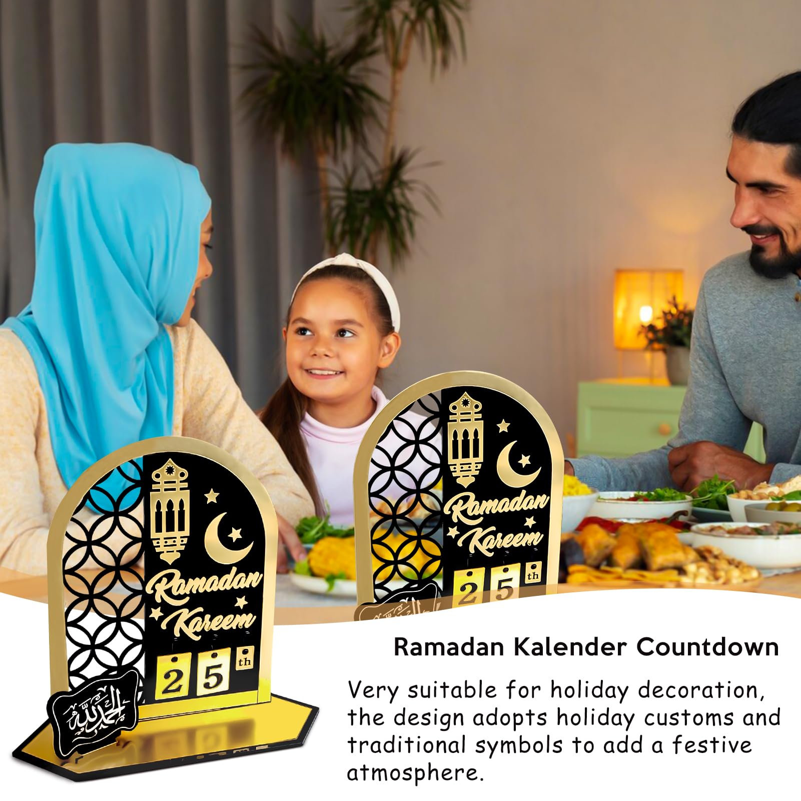 Calendario Ramadán Decoración Acrílico Cuenta Regresiva DIY