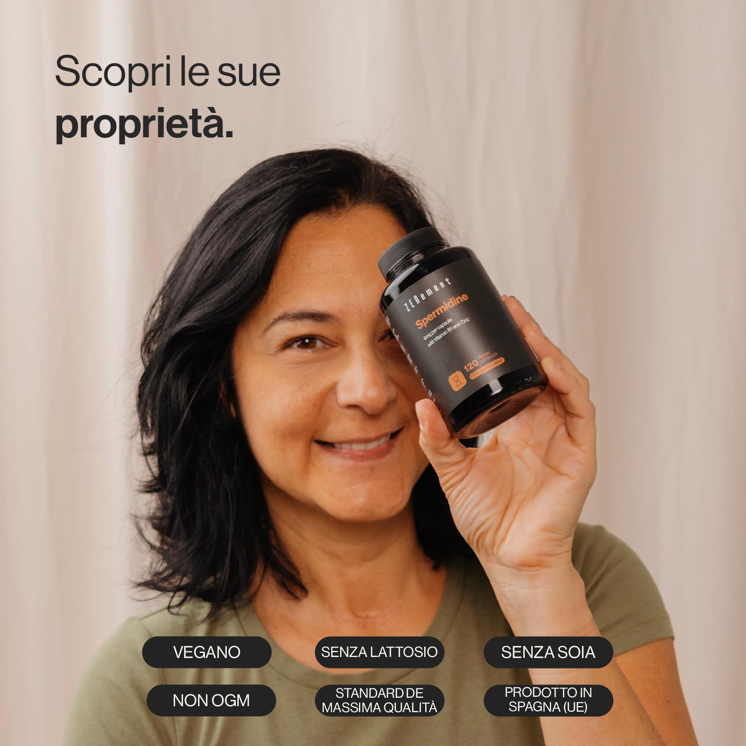 Spermidina - 6 mg per Capsula con Vitamina B1 e Zinco, Alto Dosaggio, 120 Capsule Vegane - Estratto 100% Naturale di Germe di Grano, Senza Additivi, Non-OGM - Zenement