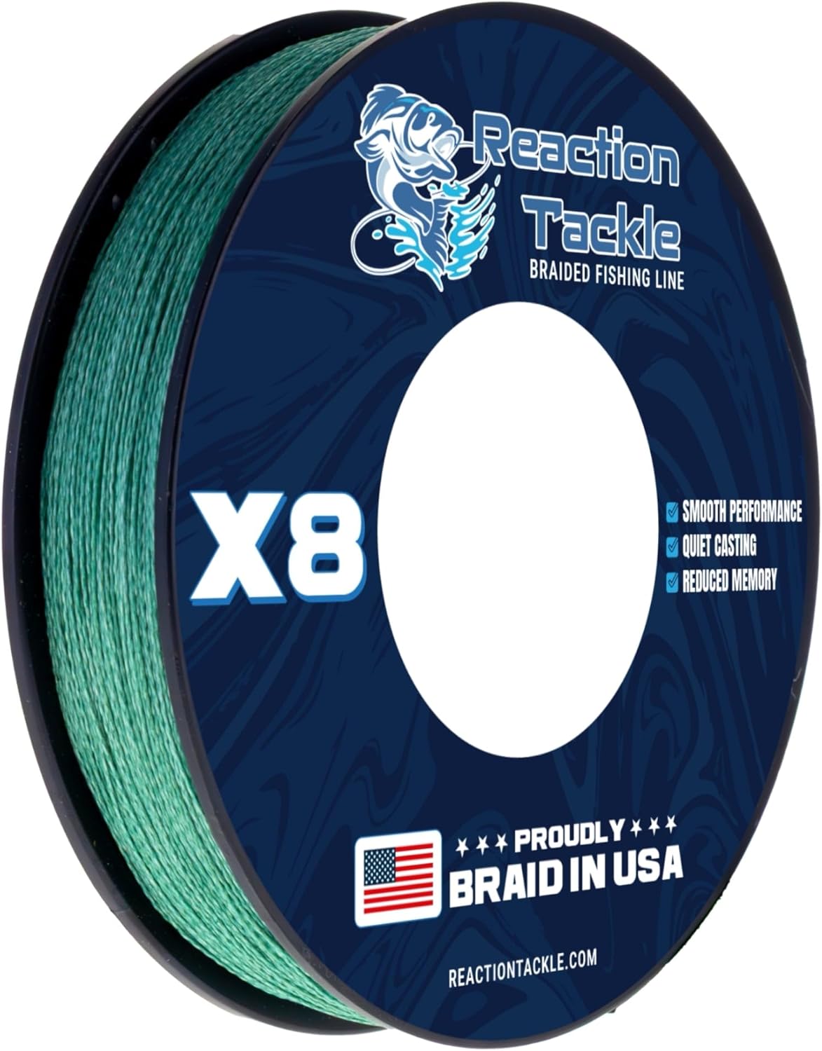 Reaction Tackle Braided in The USA Fishing Line - 4X/5X/8X Available- Versatile for Freshwater or Saltwater