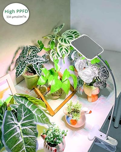 Miniatura 4 de DOMMIA Luz de crecimiento, luz de crecimiento regulable con clip de escritorio con temporizador de 61216h, luces de cultivo de plantas de cuello de