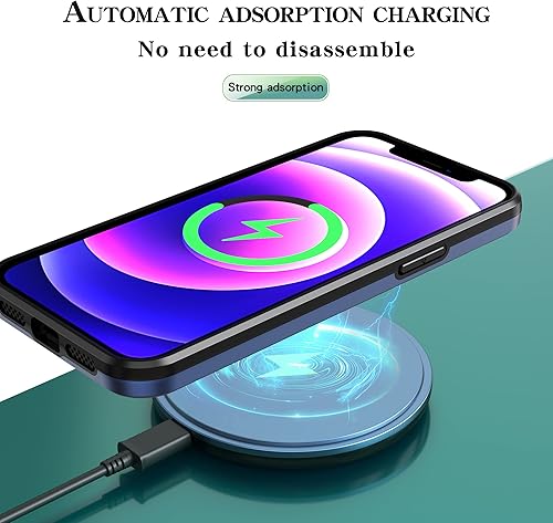 Miniatura 4 de Asuwish Funda de teléfono para iPhone 11 6.1 con protector de pantalla de vidrio templado Magsafe y soporte delgado, funda rígida híbrida para