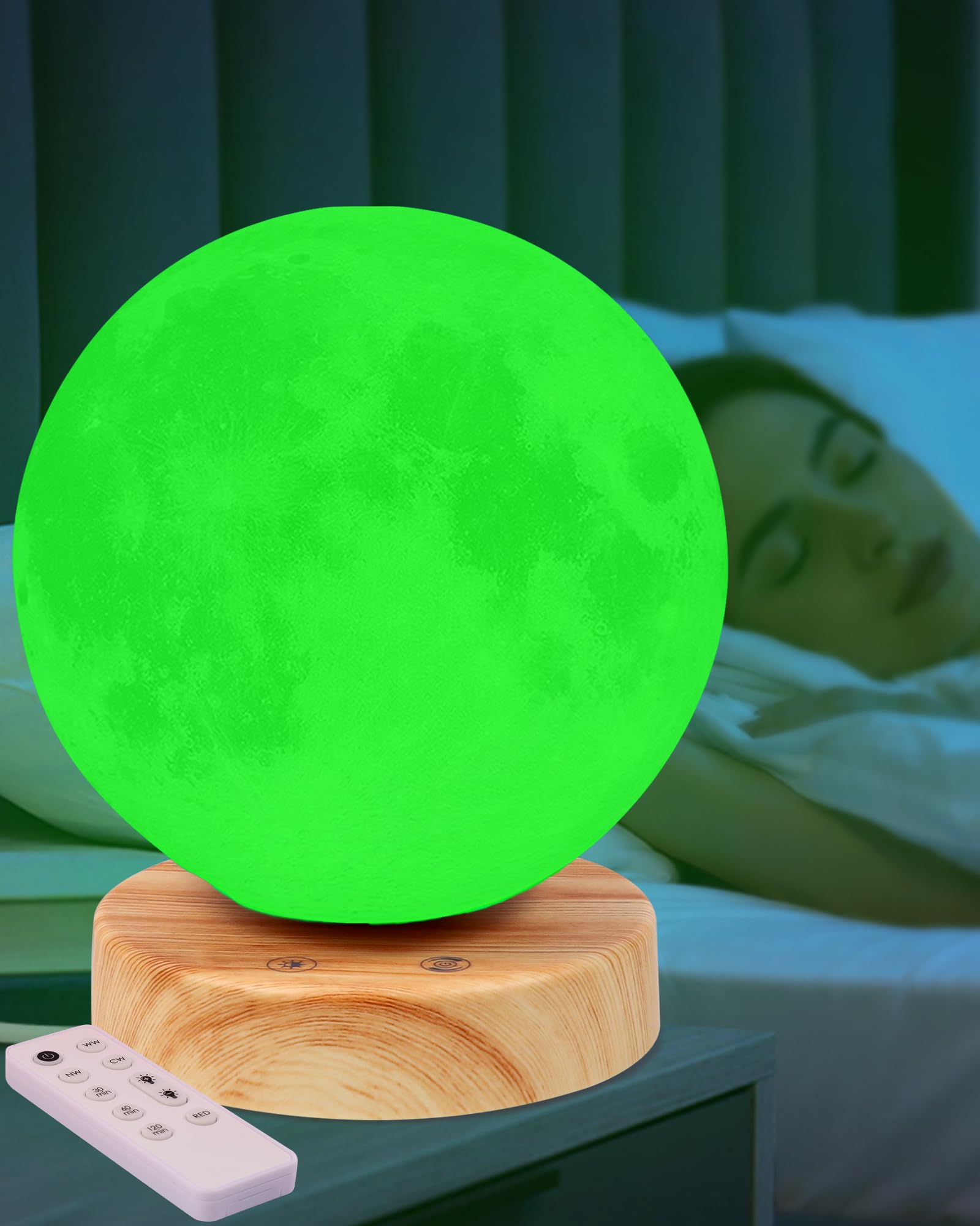 Aoife Green Moon Lamp