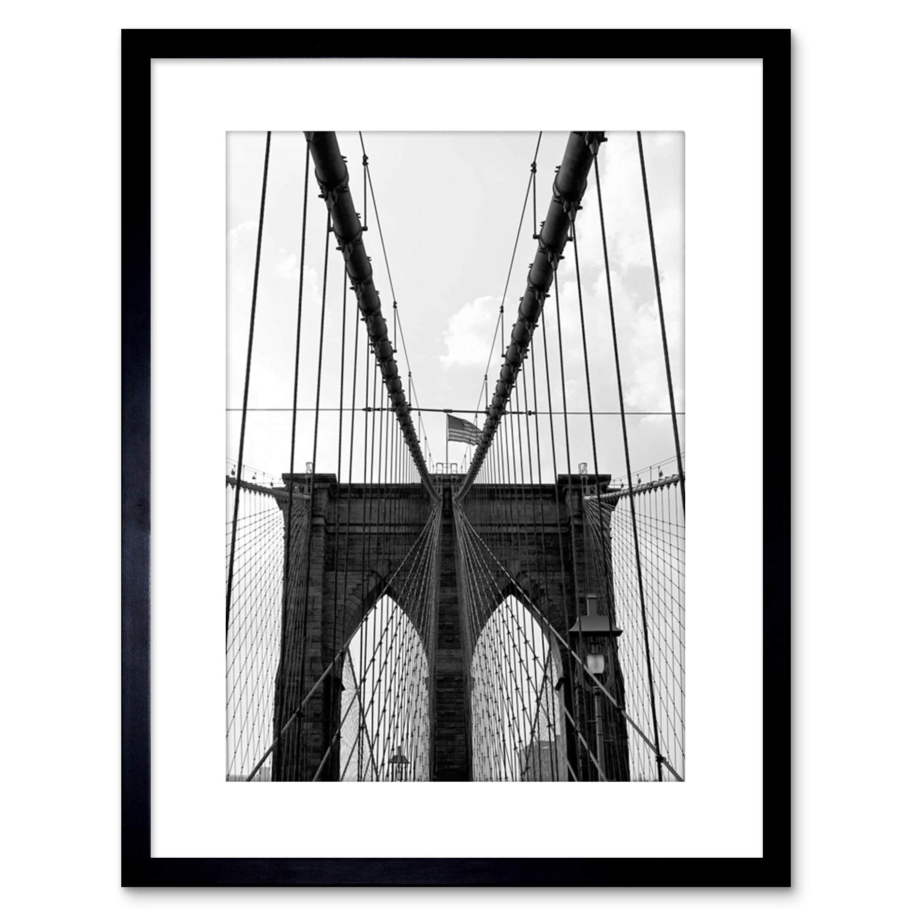 Wee Blue Coo Photo Brooklyn Bridge Gates Nyc USA New York Framed Wall Art Print